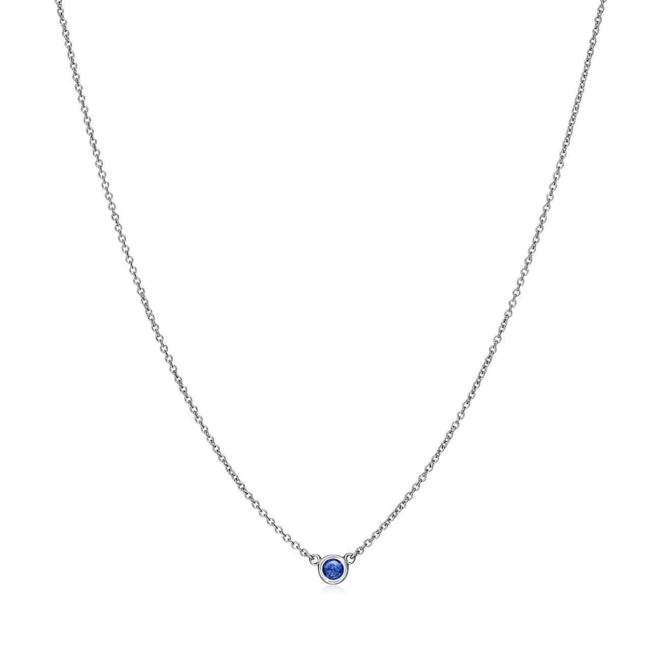 Tiffany & Co. Elsa Peretti® Color by the Yard Pendant in Platinum with a Sapphire | ^ Necklaces & Pendants | Platinum Jewelry