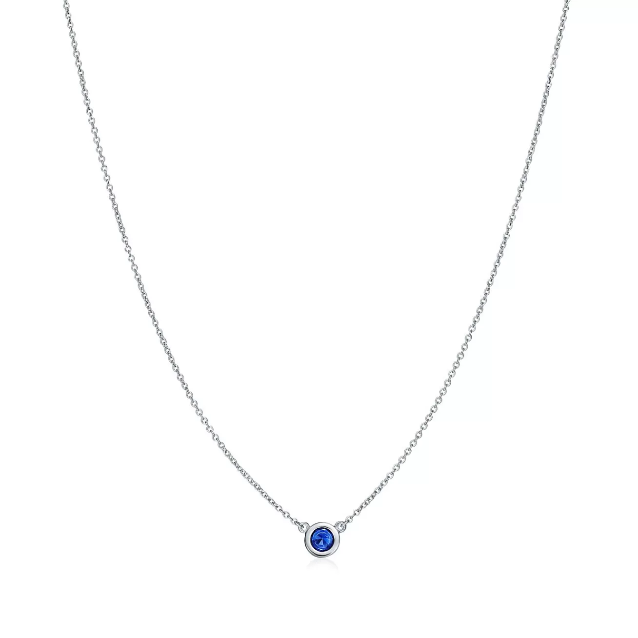 Tiffany & Co. Elsa Peretti® Color by the Yard Pendant in Platinum with a Sapphire | ^ Necklaces & Pendants | Dainty Jewelry