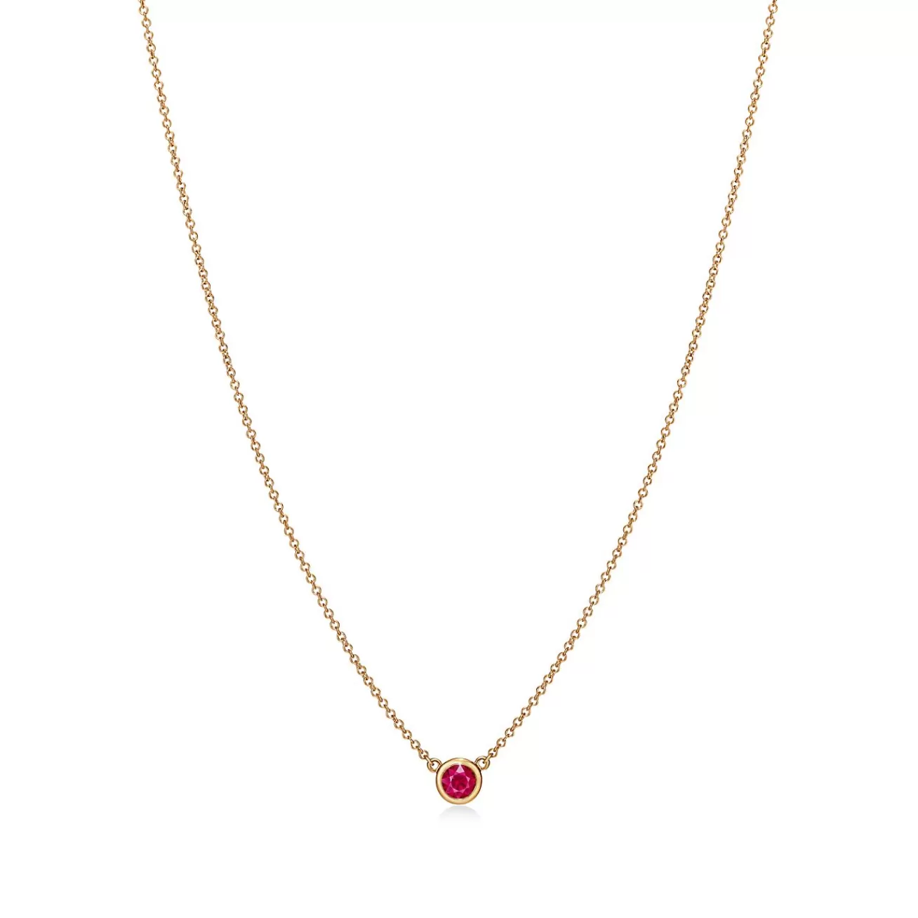 Tiffany & Co. Elsa Peretti® Color by the Yard Pendant in Yellow Gold with a Ruby | ^ Necklaces & Pendants | Gold Jewelry