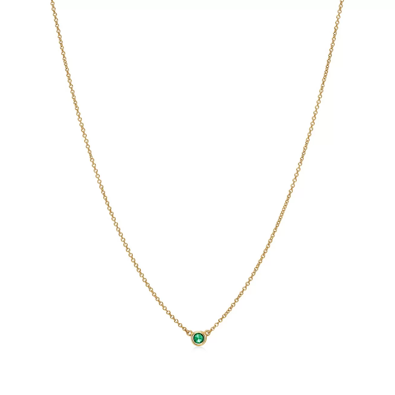 Tiffany & Co. Elsa Peretti® Color by the Yard Pendant in Yellow Gold with an Emerald | ^ Necklaces & Pendants | Dainty Jewelry
