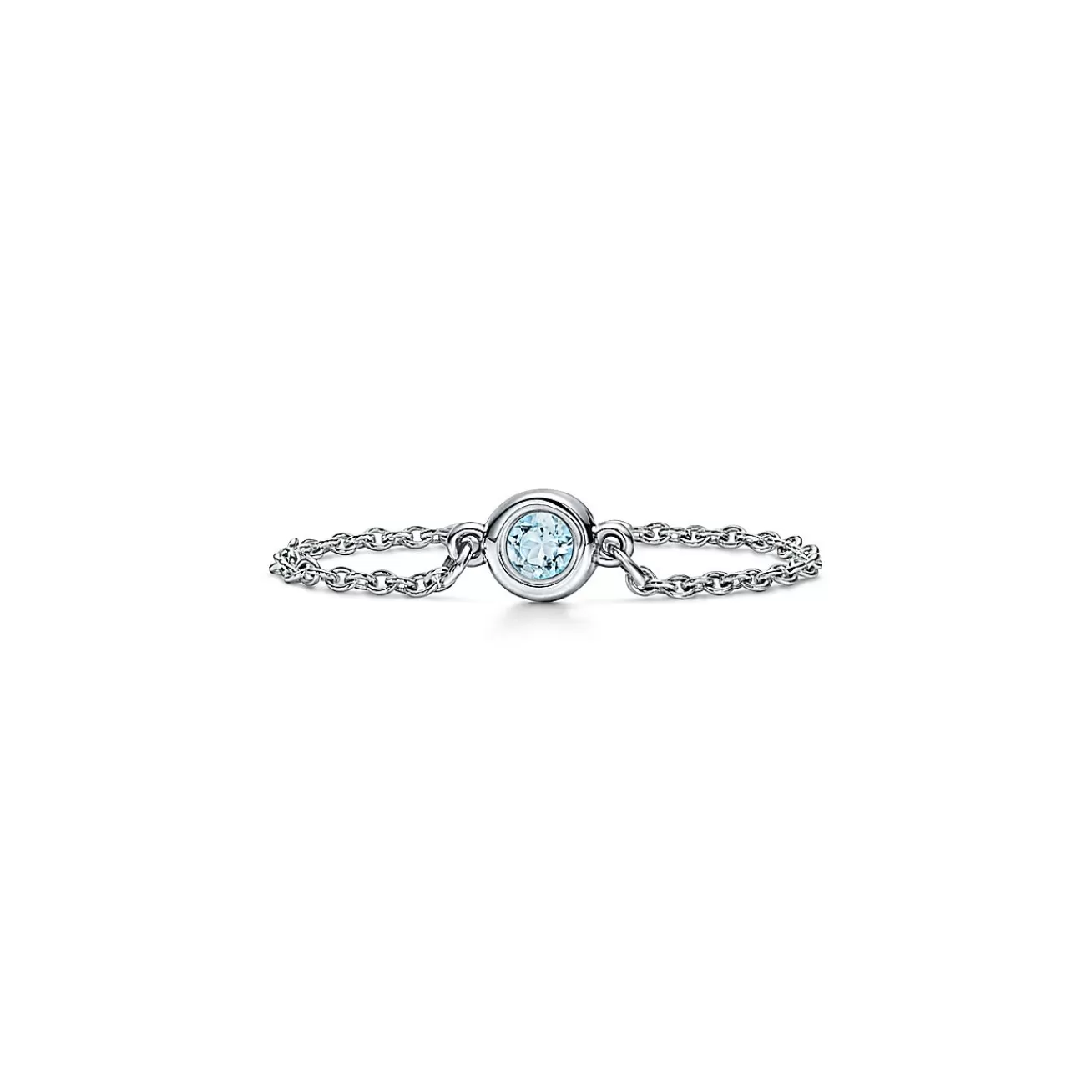 Tiffany & Co. Elsa Peretti® Color by the Yard Ring in Silver with an Aquamarine | ^ Rings | Sterling Silver Jewelry