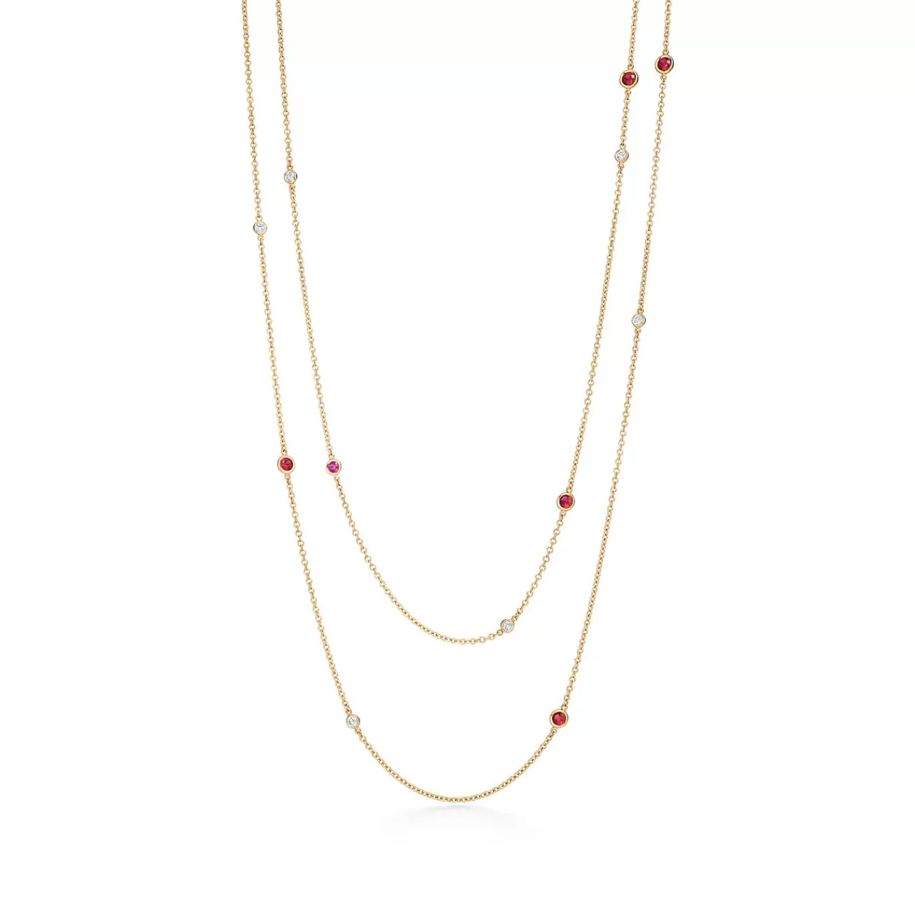Tiffany & Co. Elsa Peretti® Color by the Yard sprinkle necklace in 18k gold with gemstones. | ^ Necklaces & Pendants | Gold Jewelry