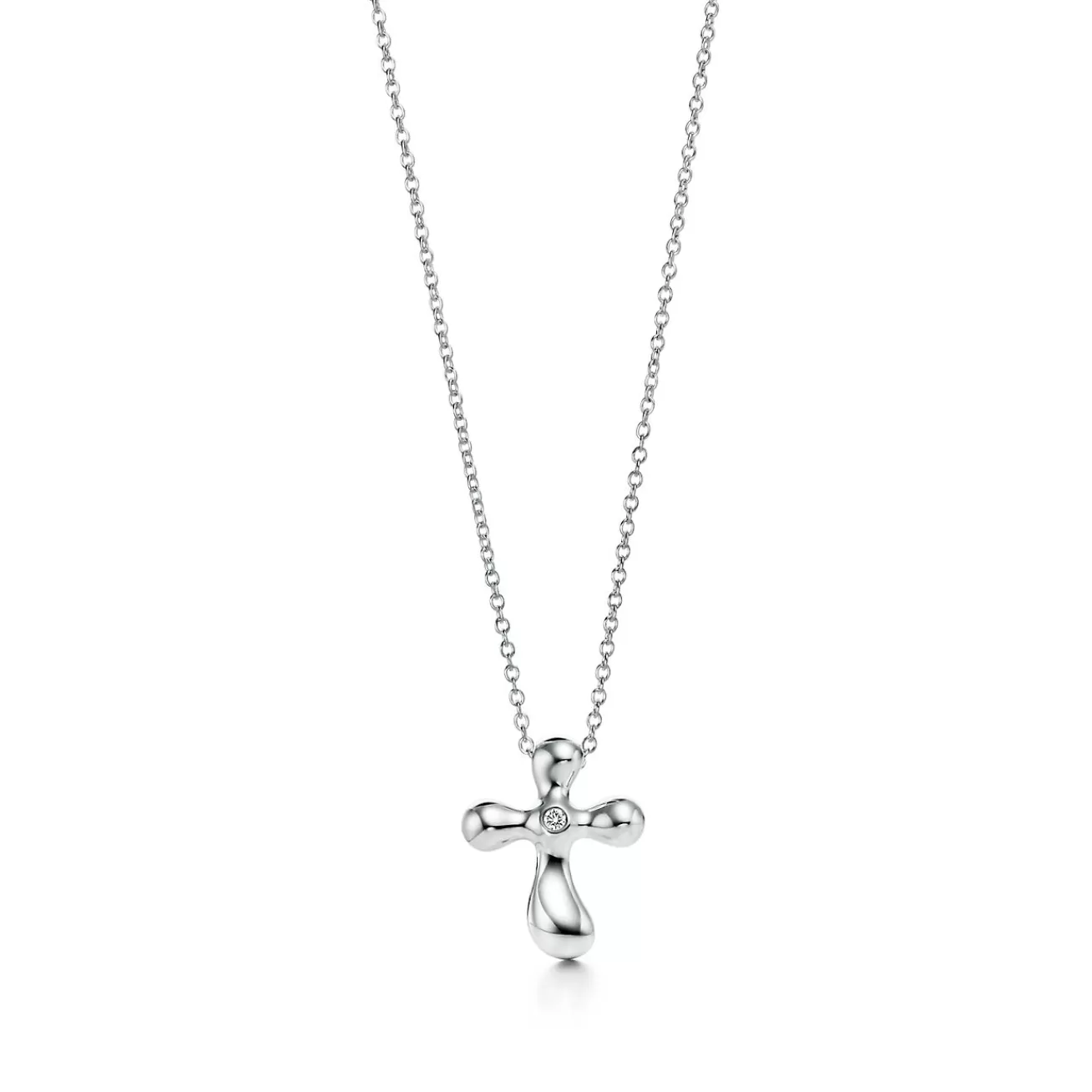 Tiffany & Co. Elsa Peretti® Cross pendant. Diamonds, silver. | ^ Necklaces & Pendants | Sterling Silver Jewelry