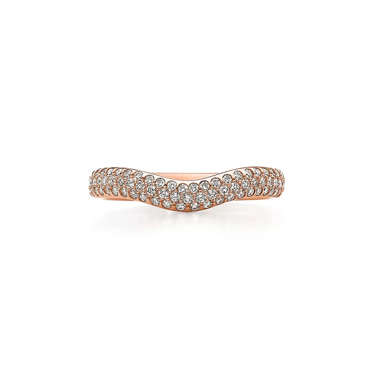 Tiffany & Co. Elsa Peretti® curved pavé band ring in 18k rose gold. | ^ Rings | Rose Gold Jewelry