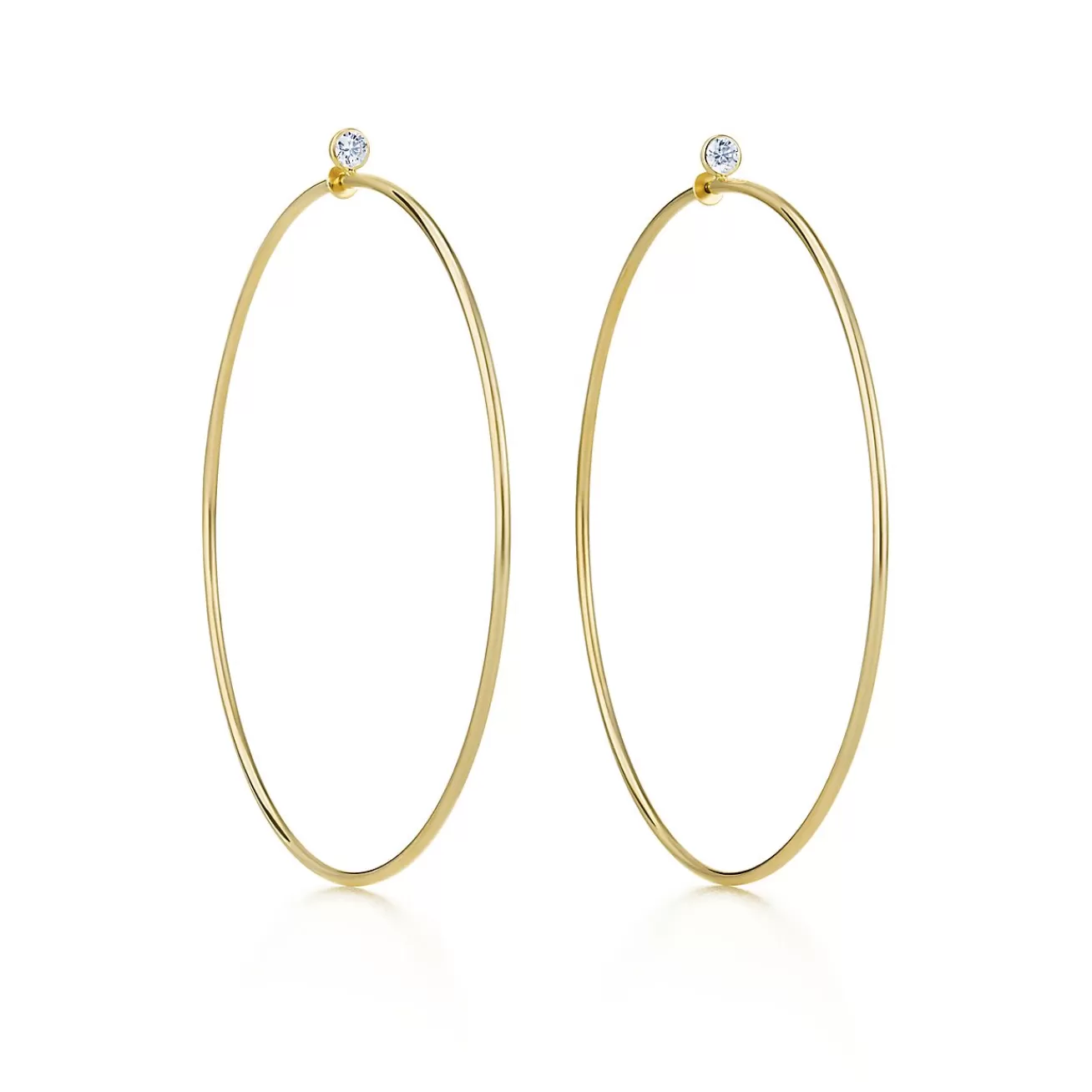 Tiffany & Co. Elsa Peretti® Diamond Hoop earrings in 18k gold with diamonds, large. | ^ Hoop Earrings | Gold Jewelry