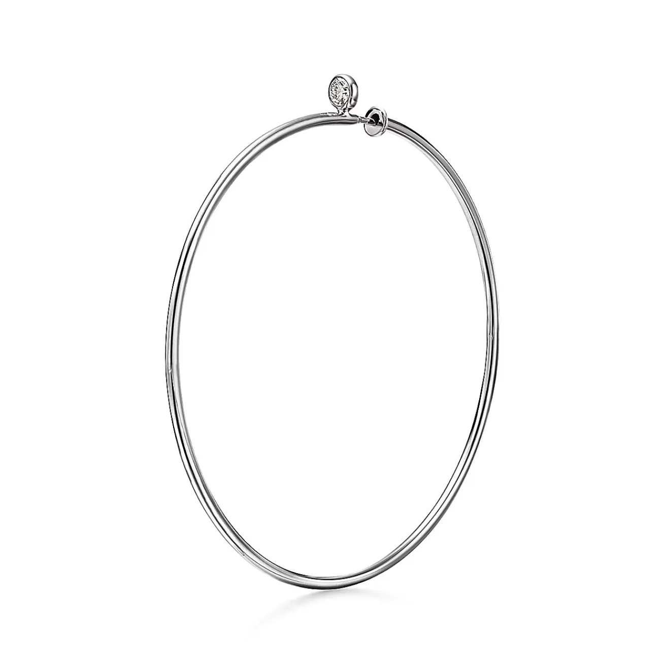 Tiffany & Co. Elsa Peretti® Diamond Hoop earrings in sterling silver with diamonds, large. | ^ Earrings | Hoop Earrings