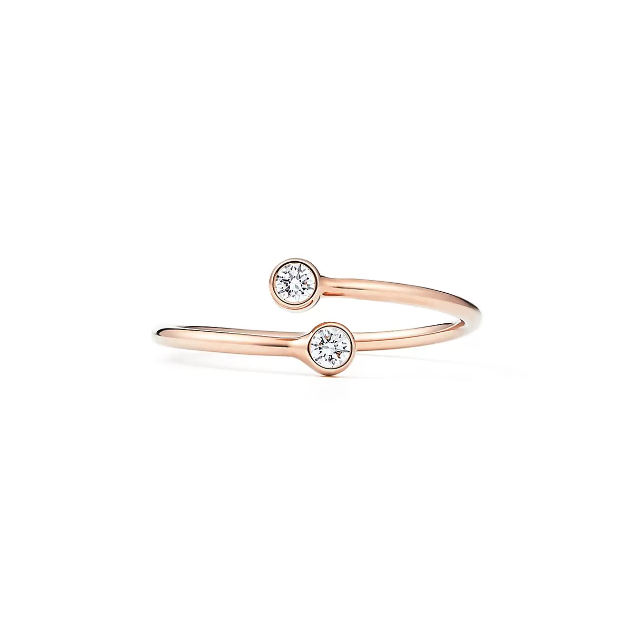 Tiffany & Co. Elsa Peretti® Diamond Hoop ring in 18k rose gold with diamonds. | ^ Rings | Rose Gold Jewelry