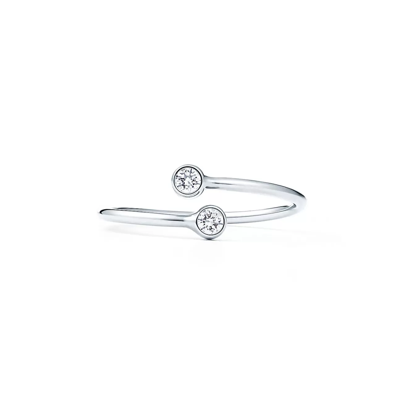 Tiffany & Co. Elsa Peretti® Diamond Hoop ring in platinum with diamonds. | ^ Rings | Dainty Jewelry