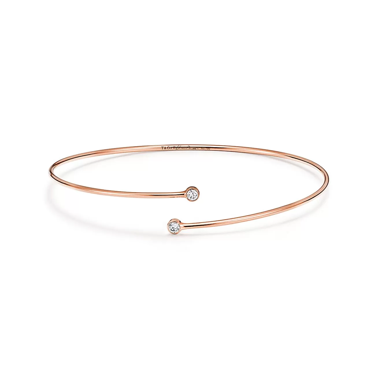 Tiffany & Co. Elsa Peretti® Diamond Hoop single-row bangle in 18k rose gold with diamonds. | ^ Bracelets | Rose Gold Jewelry