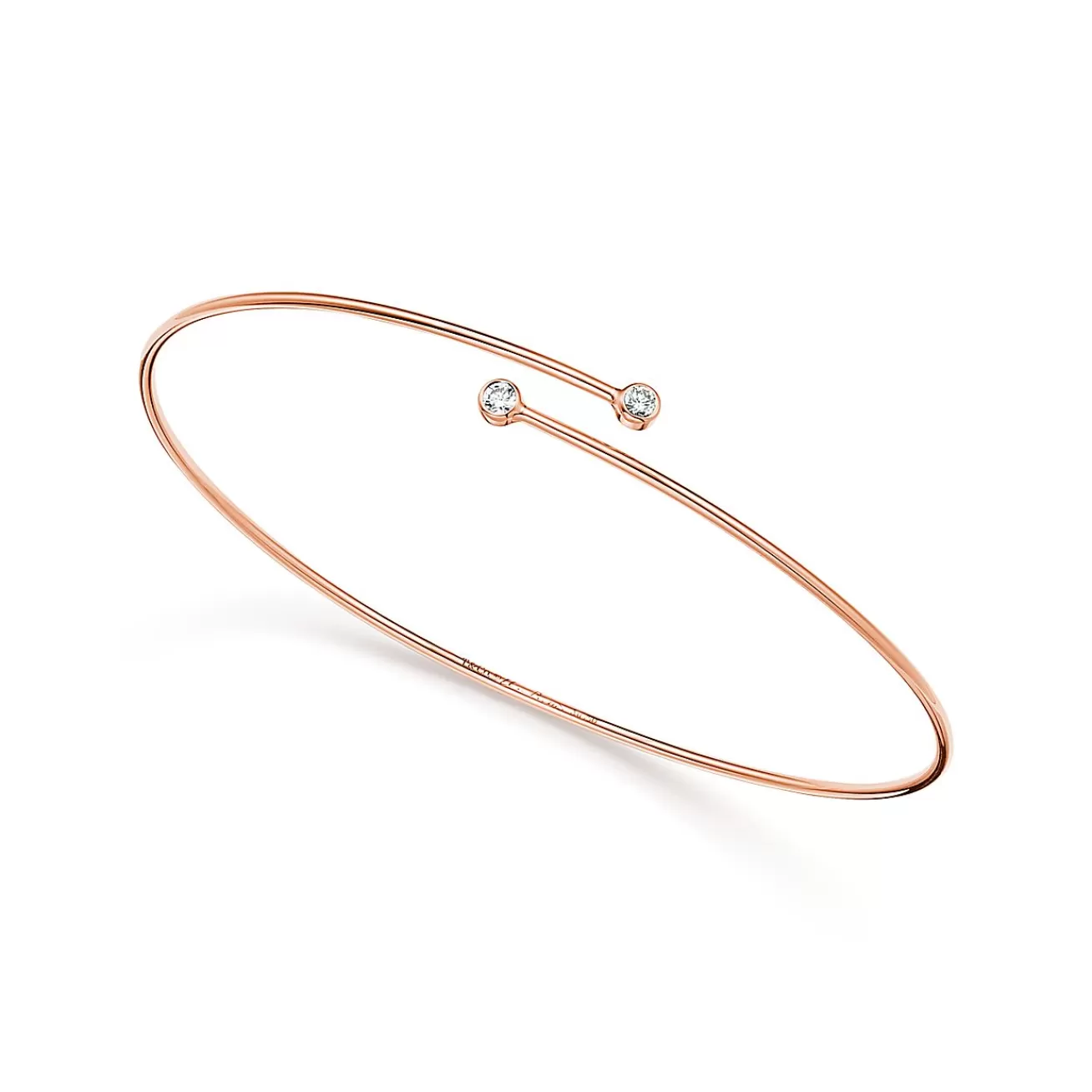 Tiffany & Co. Elsa Peretti® Diamond Hoop single-row bangle in 18k rose gold with diamonds. | ^ Bracelets | Rose Gold Jewelry