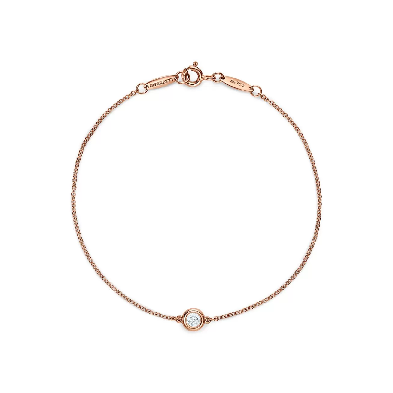 Tiffany & Co. Elsa Peretti® Diamonds by the Yard® bracelet in 18k rose gold with a diamond. | ^ Bracelets | Rose Gold Jewelry