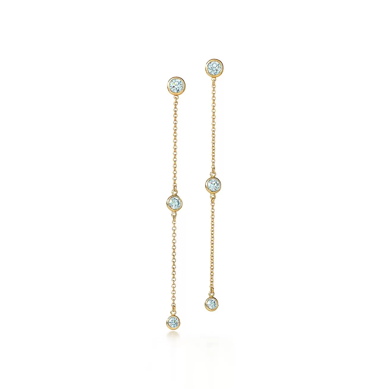 Tiffany & Co. Elsa Peretti® Diamonds by the Yard® drop earrings in 18k gold. | ^ Earrings | Gold Jewelry