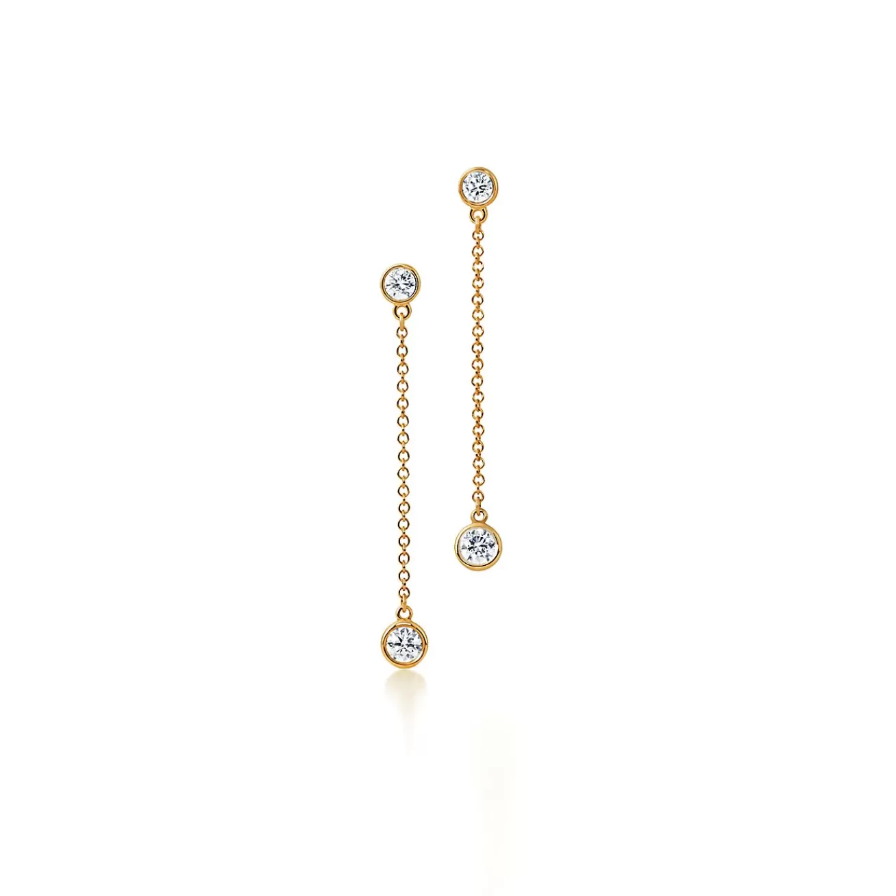 Tiffany & Co. Elsa Peretti® Diamonds by the Yard® drop earrings in 18k gold. | ^ Earrings | Dainty Jewelry