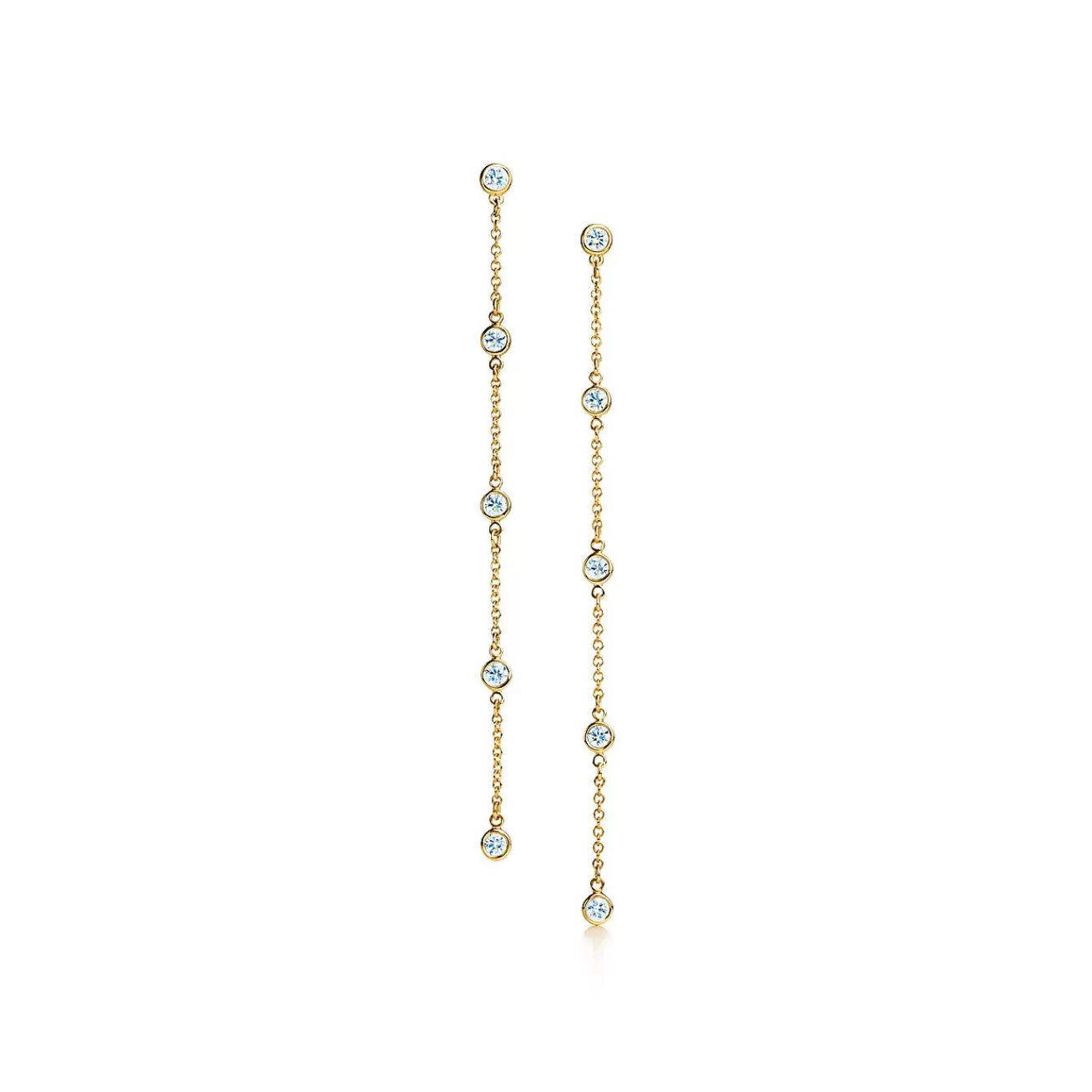 Tiffany & Co. Elsa Peretti® Diamonds by the Yard® drop earrings in 18k gold. | ^ Earrings | Dainty Jewelry