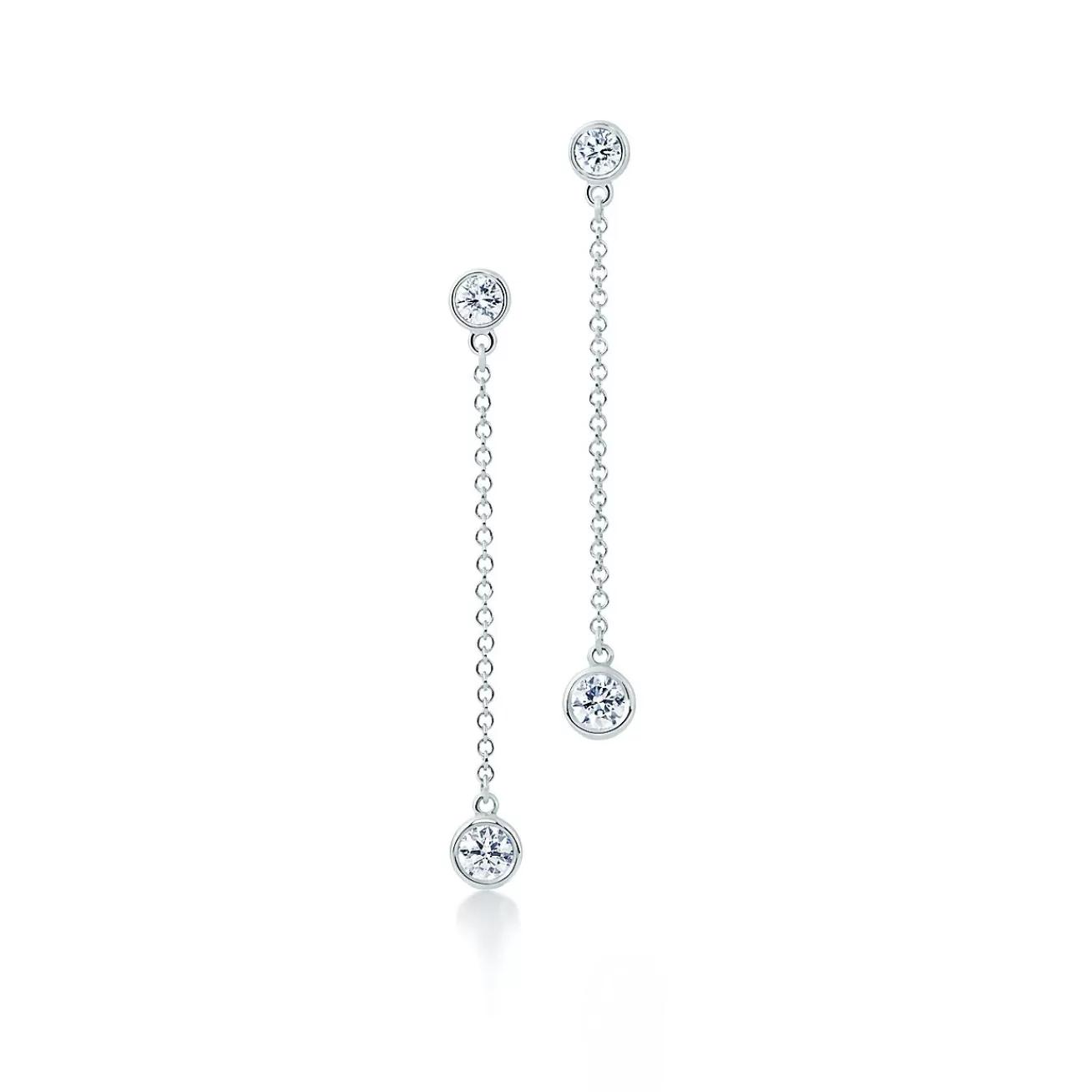 Tiffany & Co. Elsa Peretti® Diamonds by the Yard® drop earrings in platinum. | ^ Earrings | Dainty Jewelry