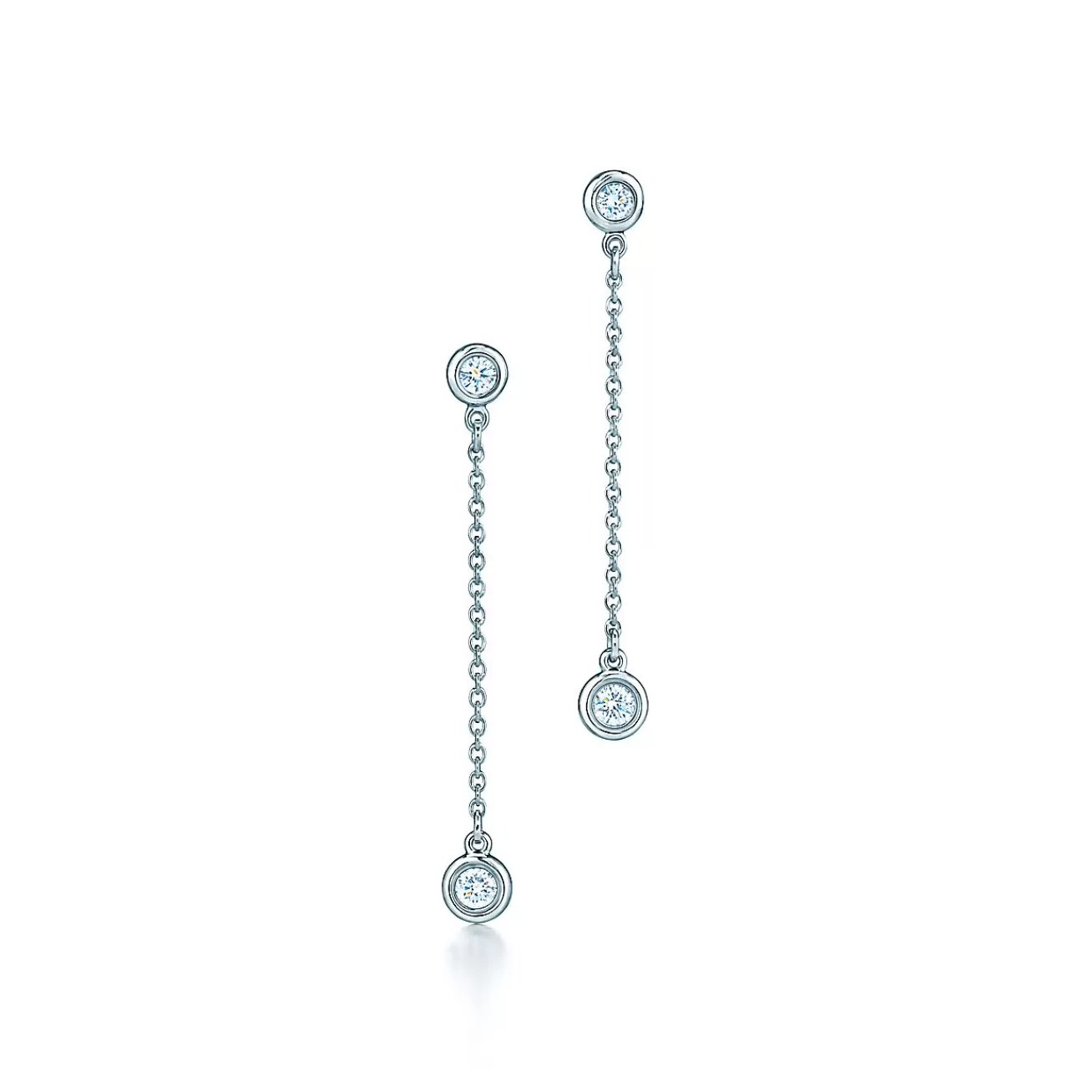 Tiffany & Co. Elsa Peretti® Diamonds by the Yard® drop earrings in sterling silver. | ^ Earrings | Sterling Silver Jewelry