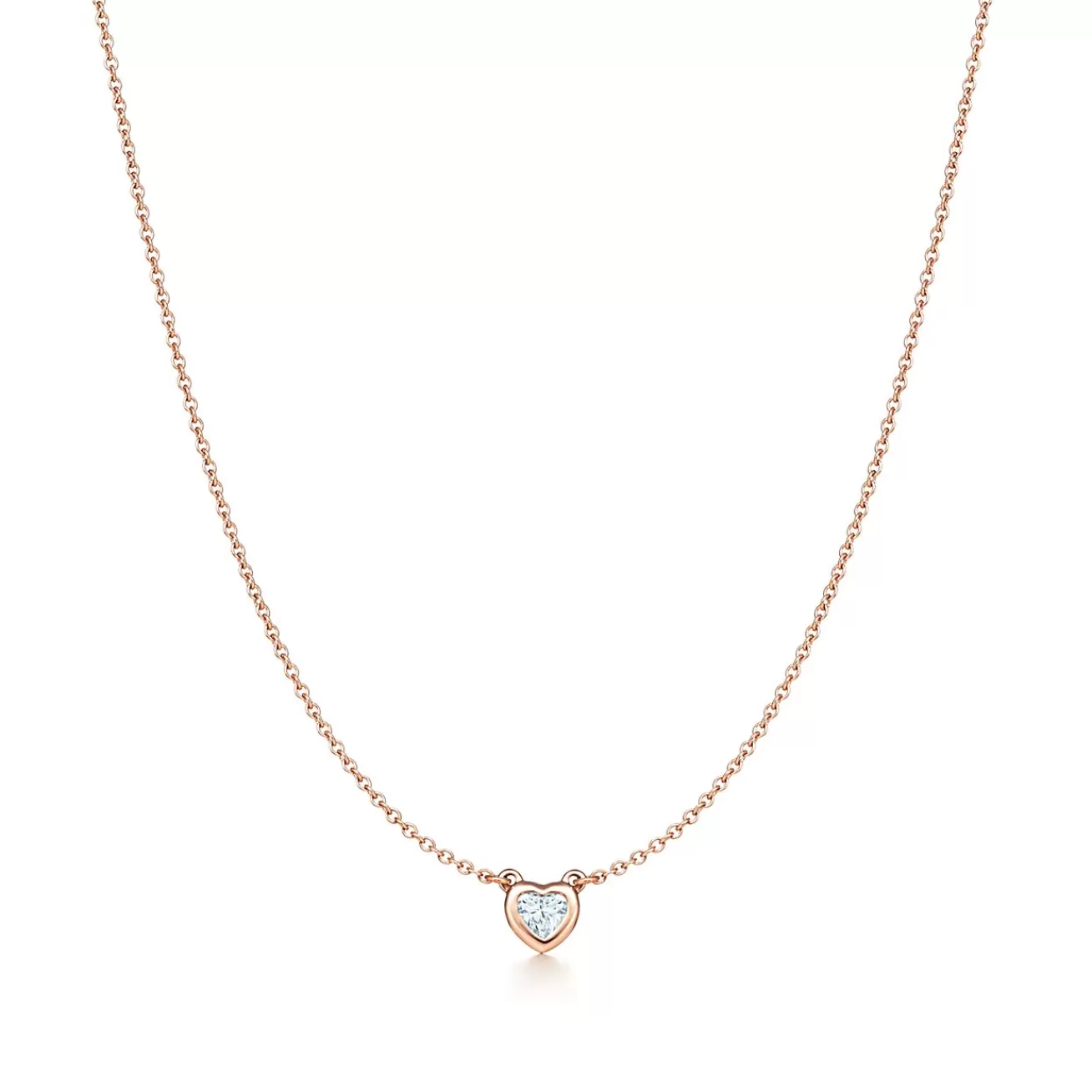 Tiffany & Co. Elsa Peretti® Diamonds by the Yard® heart necklace in 18k rose gold. | ^ Necklaces & Pendants | Rose Gold Jewelry