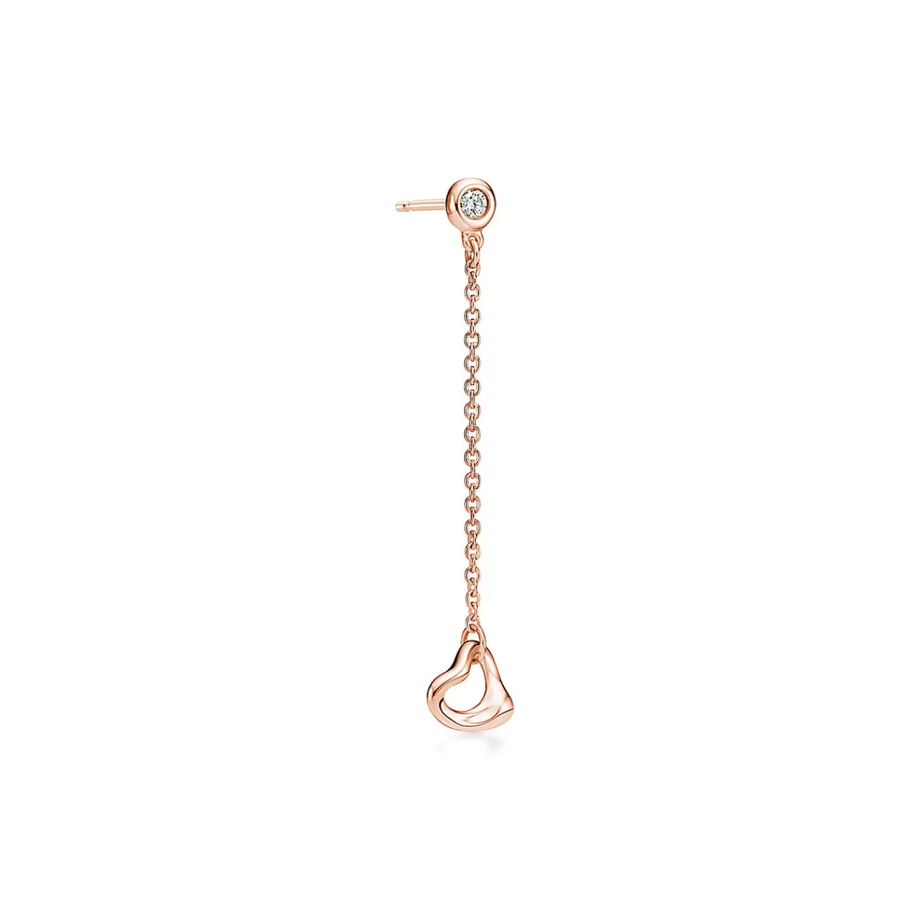 Tiffany & Co. Elsa Peretti® Diamonds by the Yard® Open Heart earrings in 18k rose gold. | ^ Earrings | Rose Gold Jewelry
