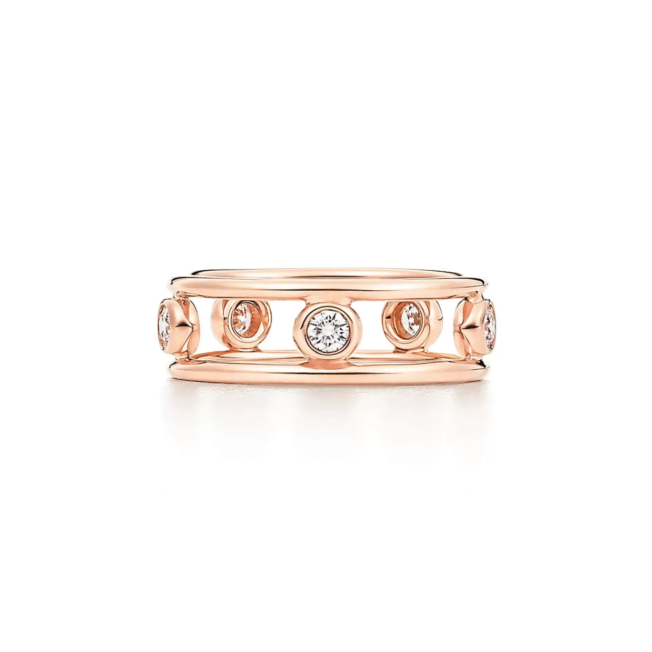 Tiffany & Co. Elsa Peretti® Diamonds by the Yard® ring in 18k rose gold with diamonds. | ^ Rings | Rose Gold Jewelry