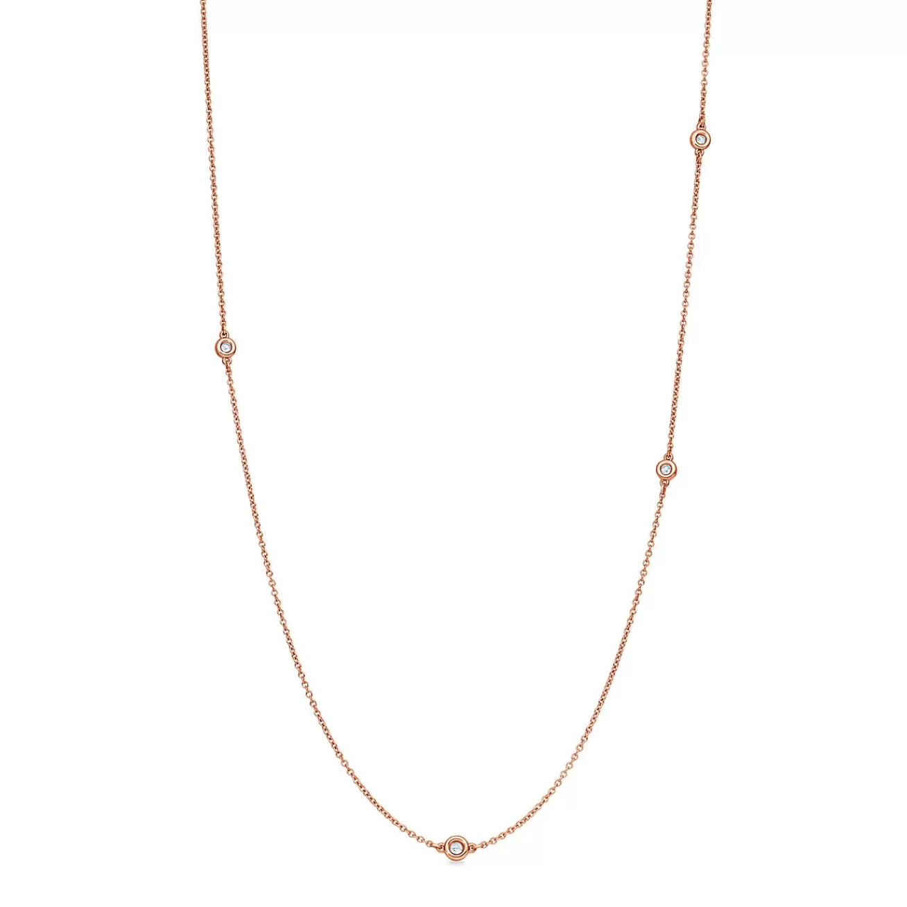 Tiffany & Co. Elsa Peretti® Diamonds by the Yard® sprinkle necklace in 18k rose gold. | ^ Necklaces & Pendants | Rose Gold Jewelry