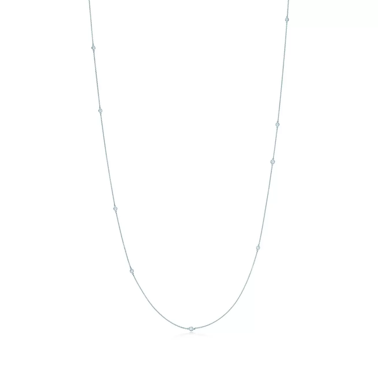 Tiffany & Co. Elsa Peretti® Diamonds by the Yard® sprinkle necklace in platinum. | ^ Necklaces & Pendants | Dainty Jewelry