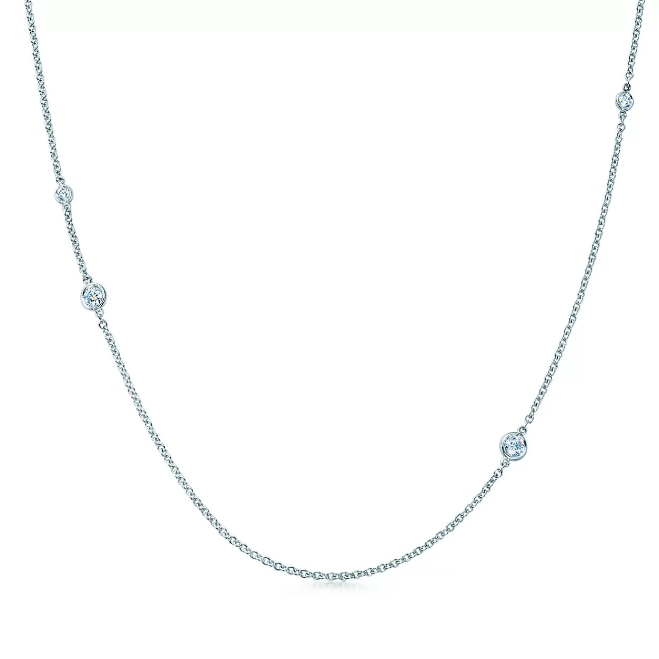 Tiffany & Co. Elsa Peretti® Diamonds by the Yard® sprinkle necklace in platinum. | ^ Necklaces & Pendants | Dainty Jewelry