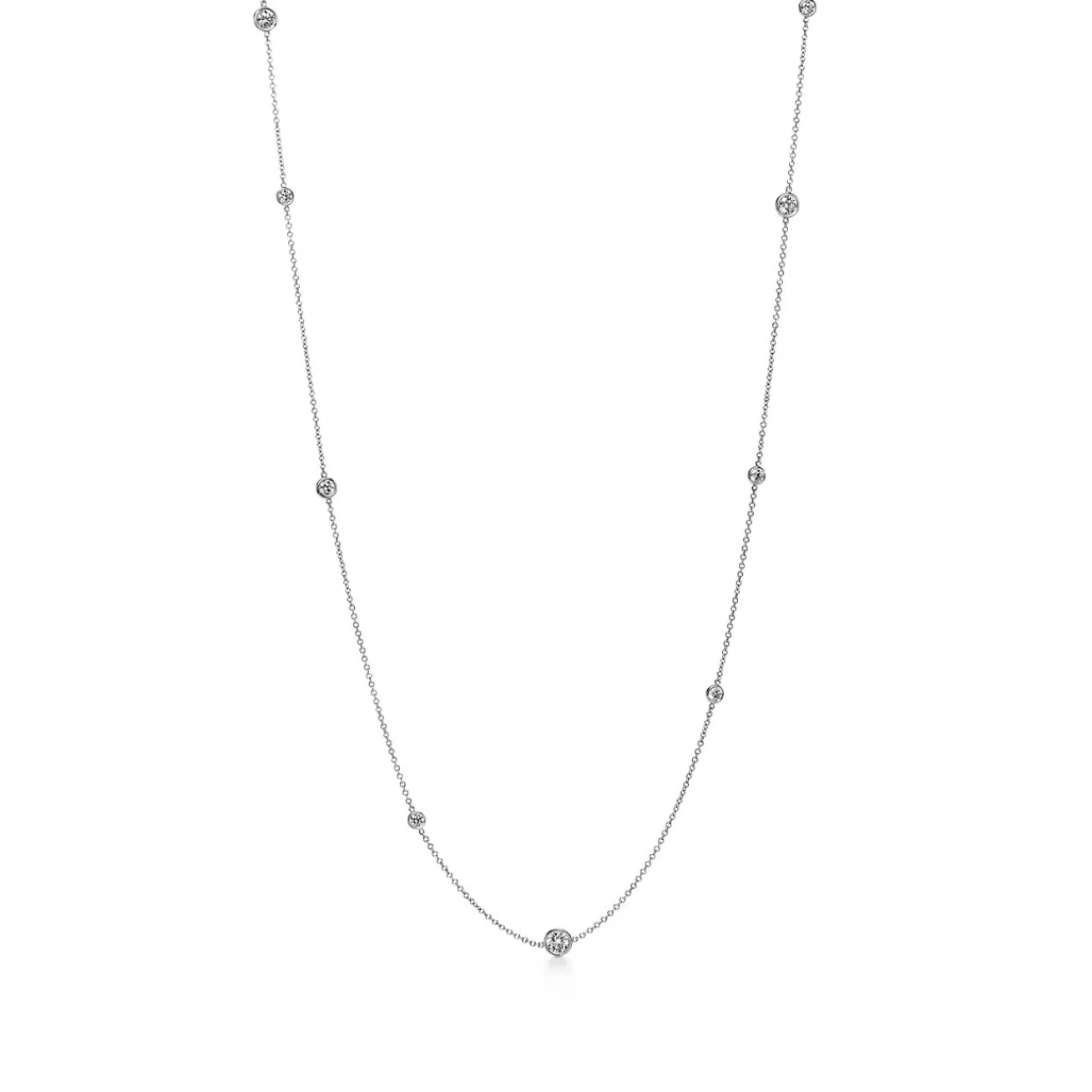 Tiffany & Co. Elsa Peretti® Diamonds by the Yard® Sprinkle Necklace in Platinum with Diamonds | ^ Necklaces & Pendants | Platinum Jewelry
