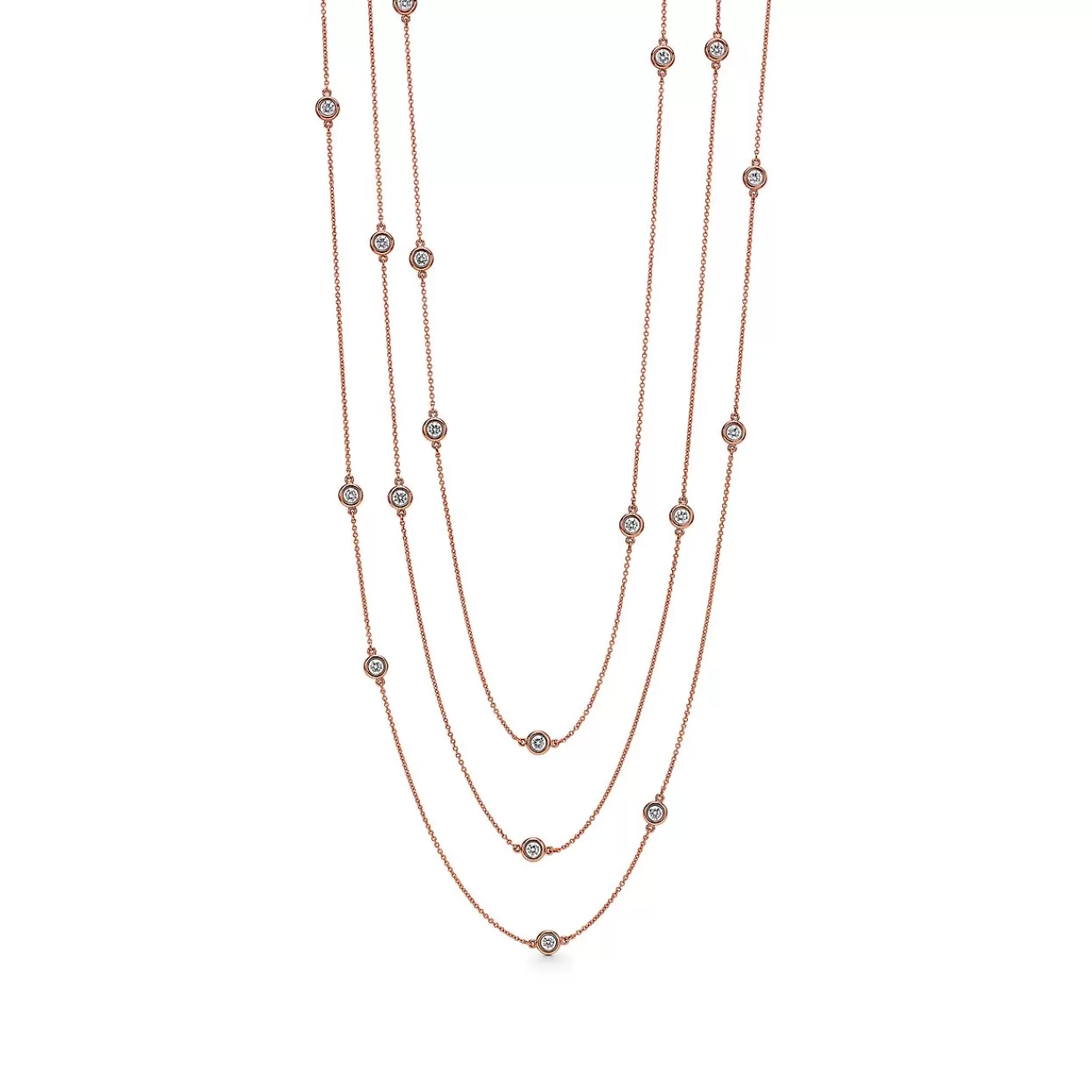 Tiffany & Co. Elsa Peretti® Diamonds by the Yard® Sprinkle Necklace in Rose Gold | ^ Necklaces & Pendants | Rose Gold Jewelry
