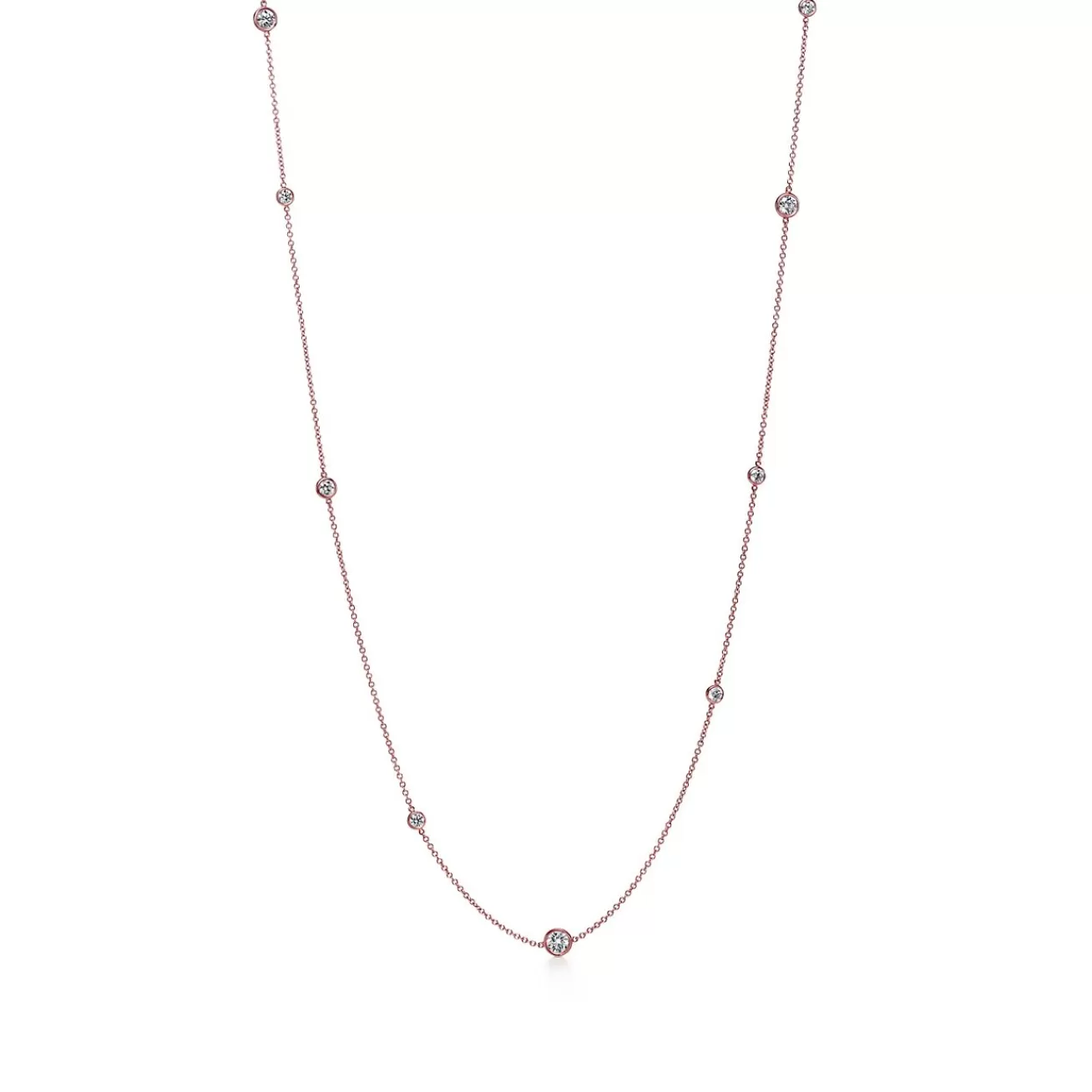 Tiffany & Co. Elsa Peretti® Diamonds by the Yard® Sprinkle Necklace in Rose Gold with Diamonds | ^ Necklaces & Pendants | Rose Gold Jewelry