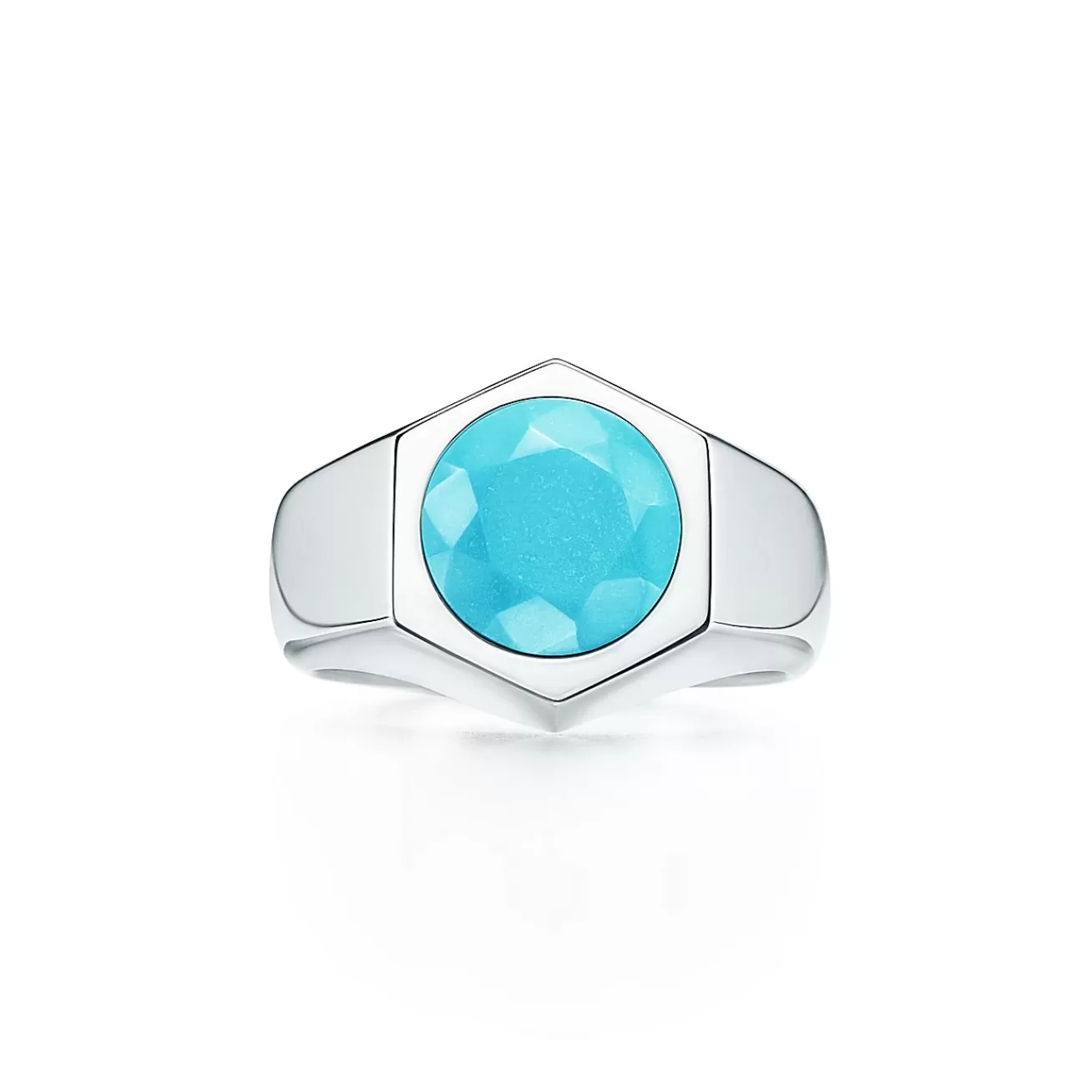 Tiffany & Co. Elsa Peretti® Esagono ring in sterling silver with turquoise. | ^ Rings | Sterling Silver Jewelry