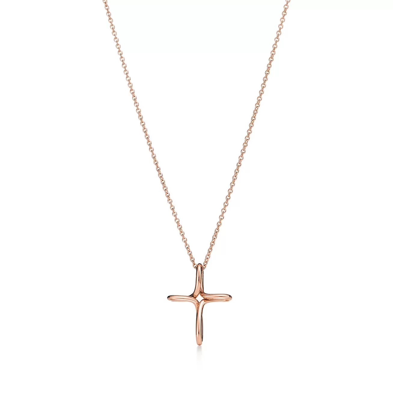 Tiffany & Co. Elsa Peretti® infinity cross pendant in 18k rose gold, small. | ^ Necklaces & Pendants | Rose Gold Jewelry