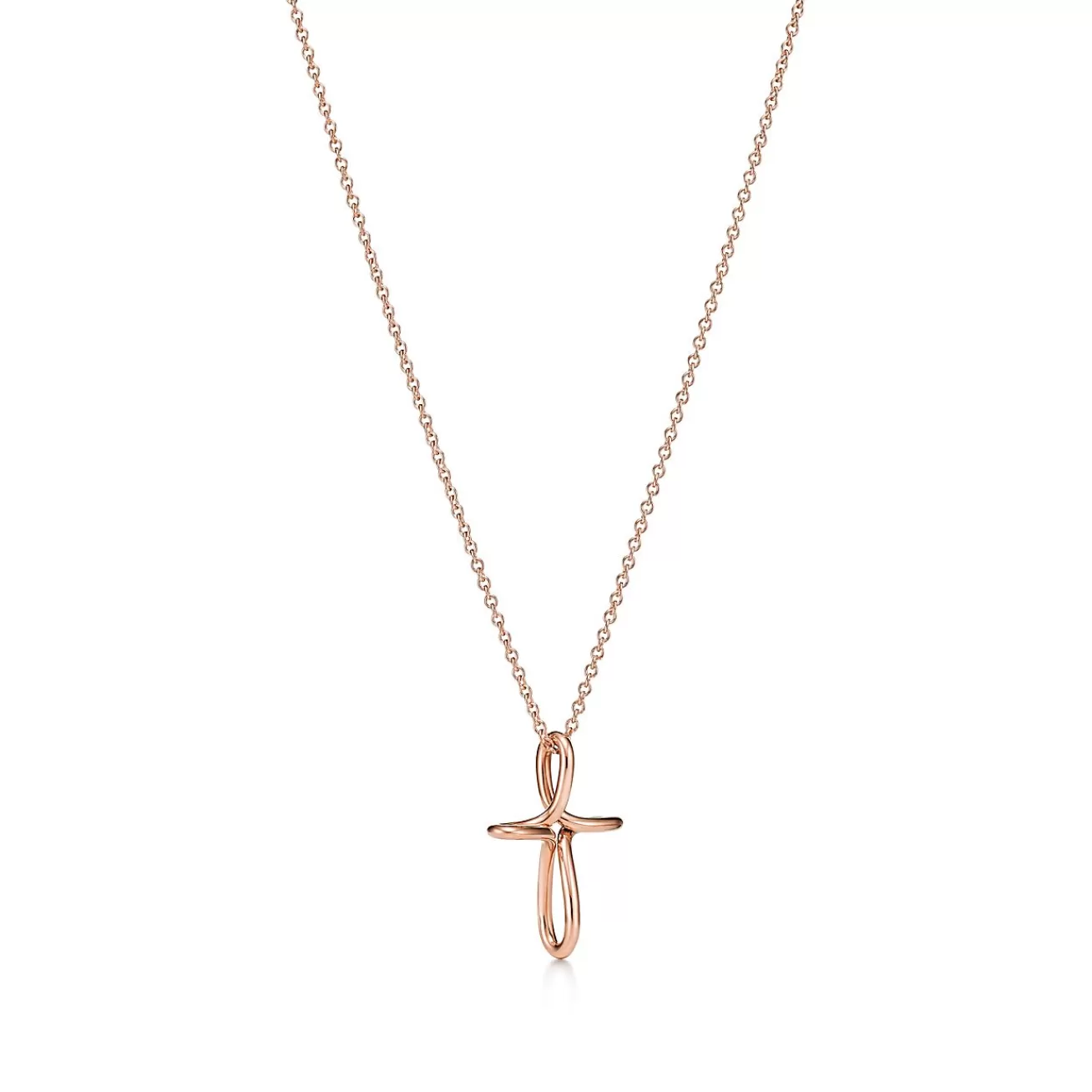 Tiffany & Co. Elsa Peretti® infinity cross pendant in 18k rose gold, small. | ^ Necklaces & Pendants | Rose Gold Jewelry