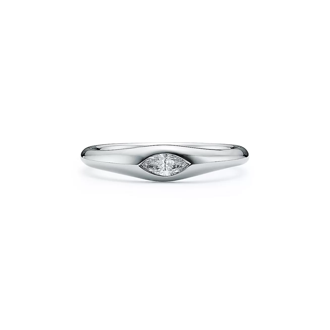 Tiffany & Co. Elsa Peretti® marquise band ring in platinum with a diamond. | ^ Rings | Platinum Jewelry