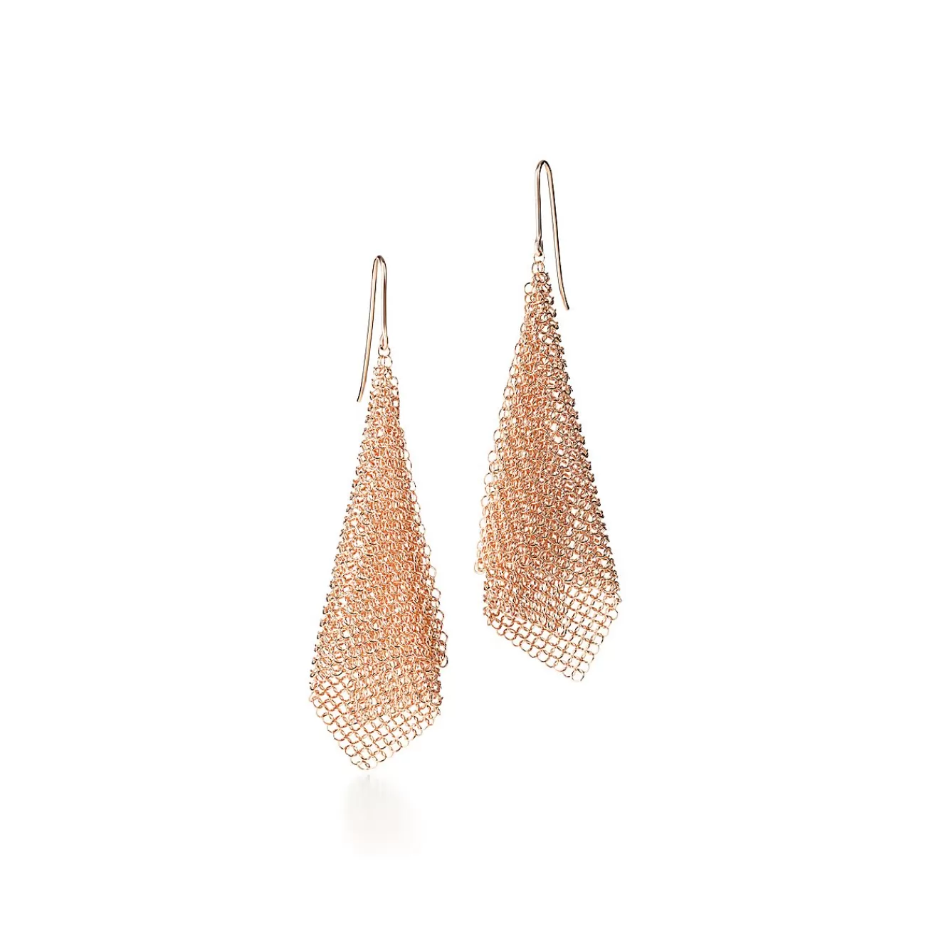 Tiffany & Co. Elsa Peretti® Mesh earrings in 18k rose gold, small. | ^ Earrings | Rose Gold Jewelry