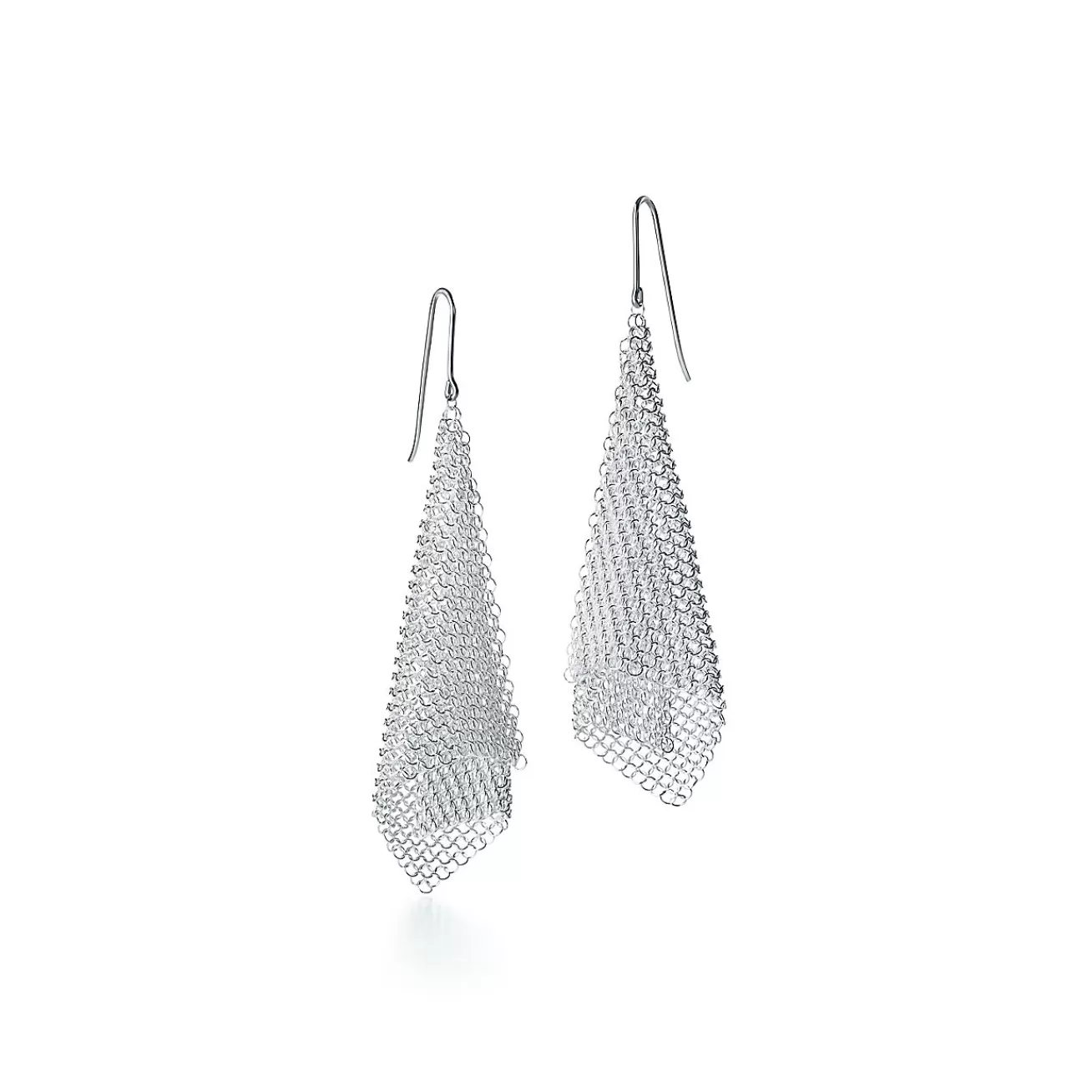 Tiffany & Co. Elsa Peretti® Mesh scarf earrings in sterling silver, small. | ^ Earrings | Bold Silver Jewelry
