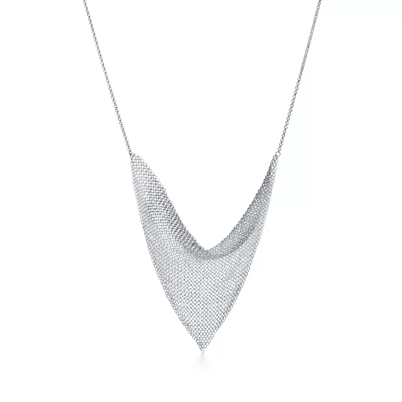 Tiffany & Co. Elsa Peretti® Mesh triangle necklace in sterling silver. | ^ Necklaces & Pendants | Sterling Silver Jewelry
