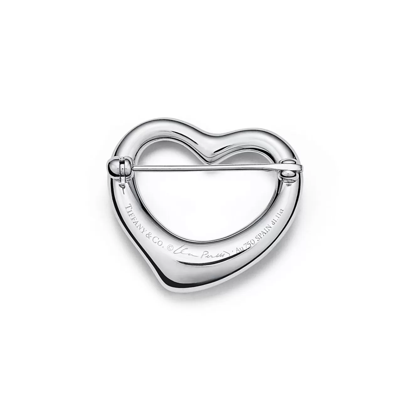 Tiffany & Co. Elsa Peretti® Open Heart Brooch in Platinum with Pavé Diamonds | ^ Brooches | Platinum Jewelry