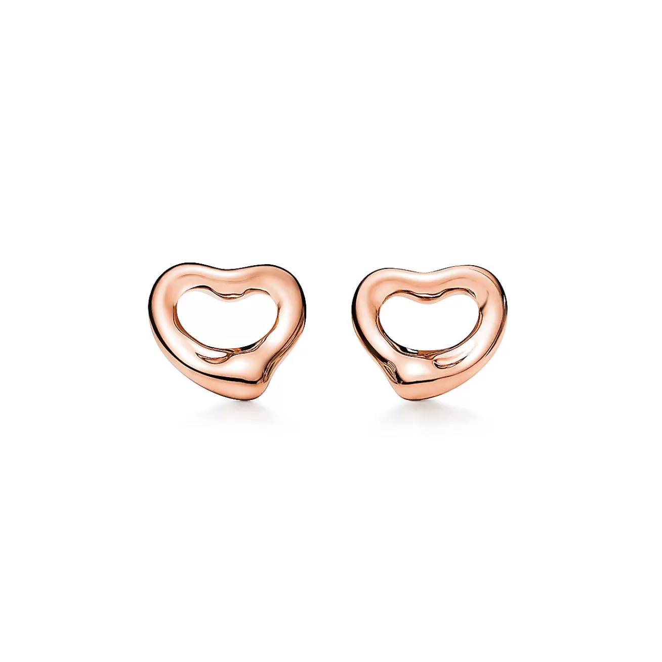 Tiffany & Co. Elsa Peretti® Open Heart earrings in 18k rose gold. More sizes available. | ^ Earrings | Rose Gold Jewelry