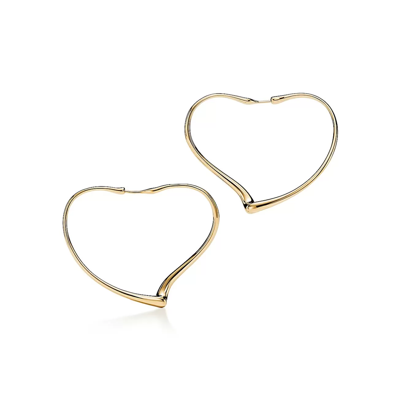 Tiffany & Co. Elsa Peretti® Open Heart hoop earrings in 18k gold. More sizes available. | ^ Earrings | Hoop Earrings