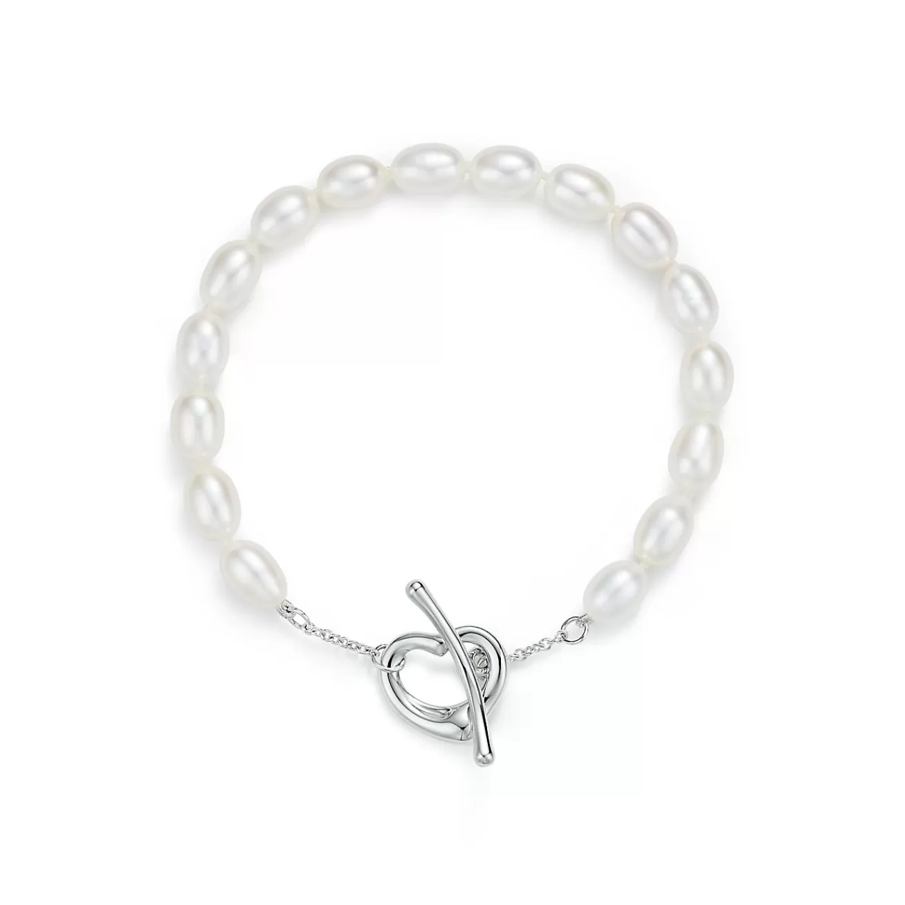 Tiffany & Co. Elsa Peretti® Open Heart pearl bracelet in sterling silver, medium. | ^ Bracelets | Sterling Silver Jewelry