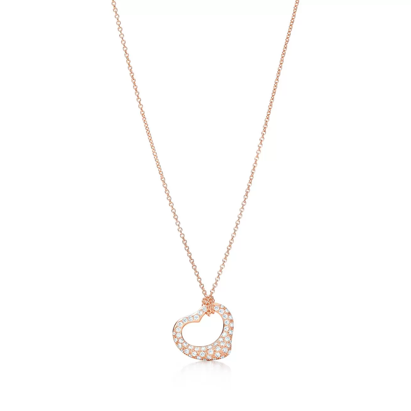 Tiffany & Co. Elsa Peretti® Open Heart pendant in 18k rose gold. More sizes available. | ^ Necklaces & Pendants | Rose Gold Jewelry