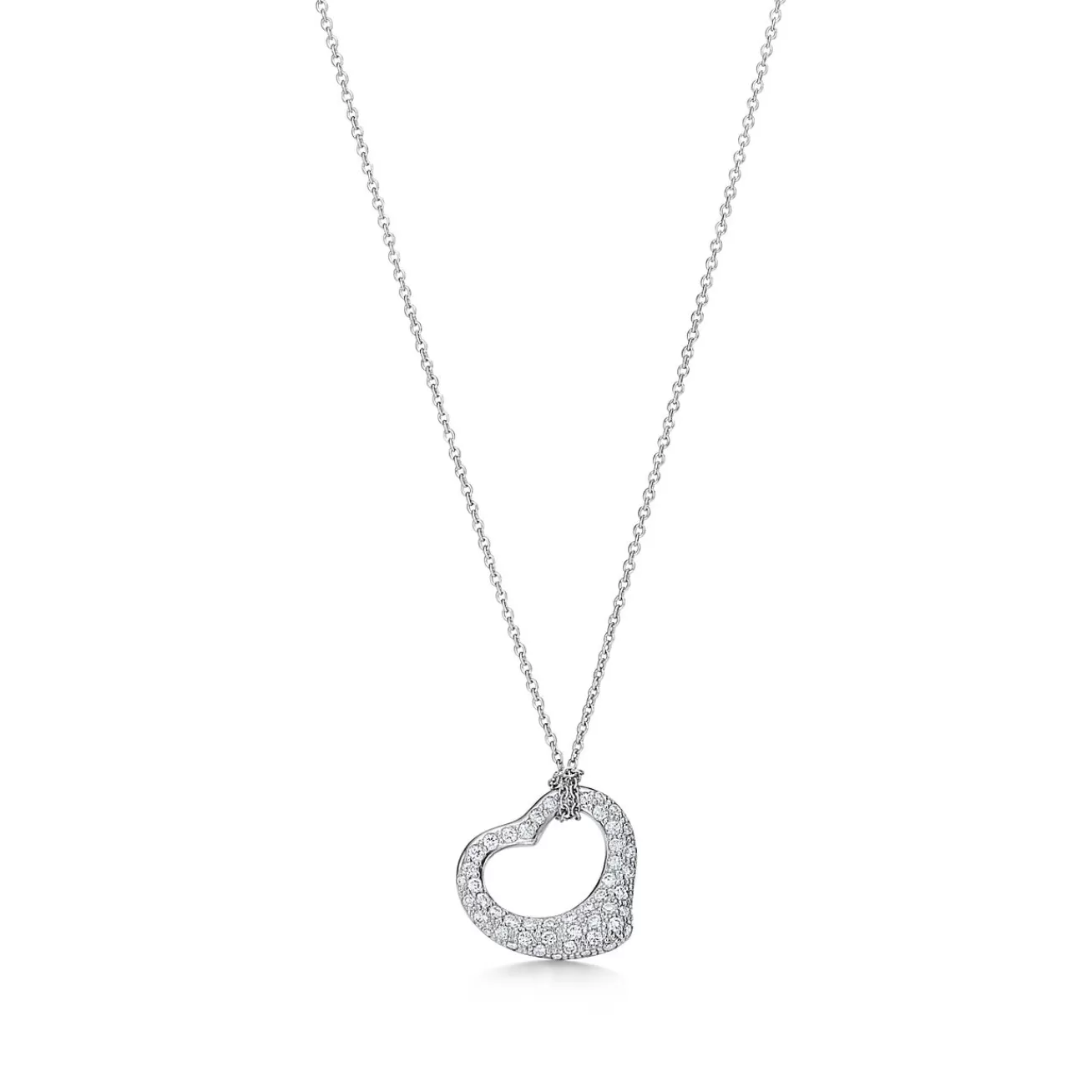 Tiffany & Co. Elsa Peretti® Open Heart pendant in platinum. More sizes available. | ^ Necklaces & Pendants | Platinum Jewelry