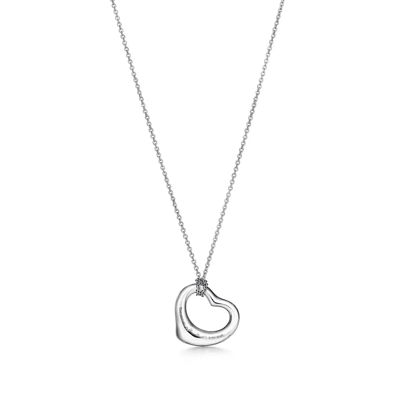 Tiffany & Co. Elsa Peretti® Open Heart pendant in platinum. More sizes available. | ^ Necklaces & Pendants | Platinum Jewelry