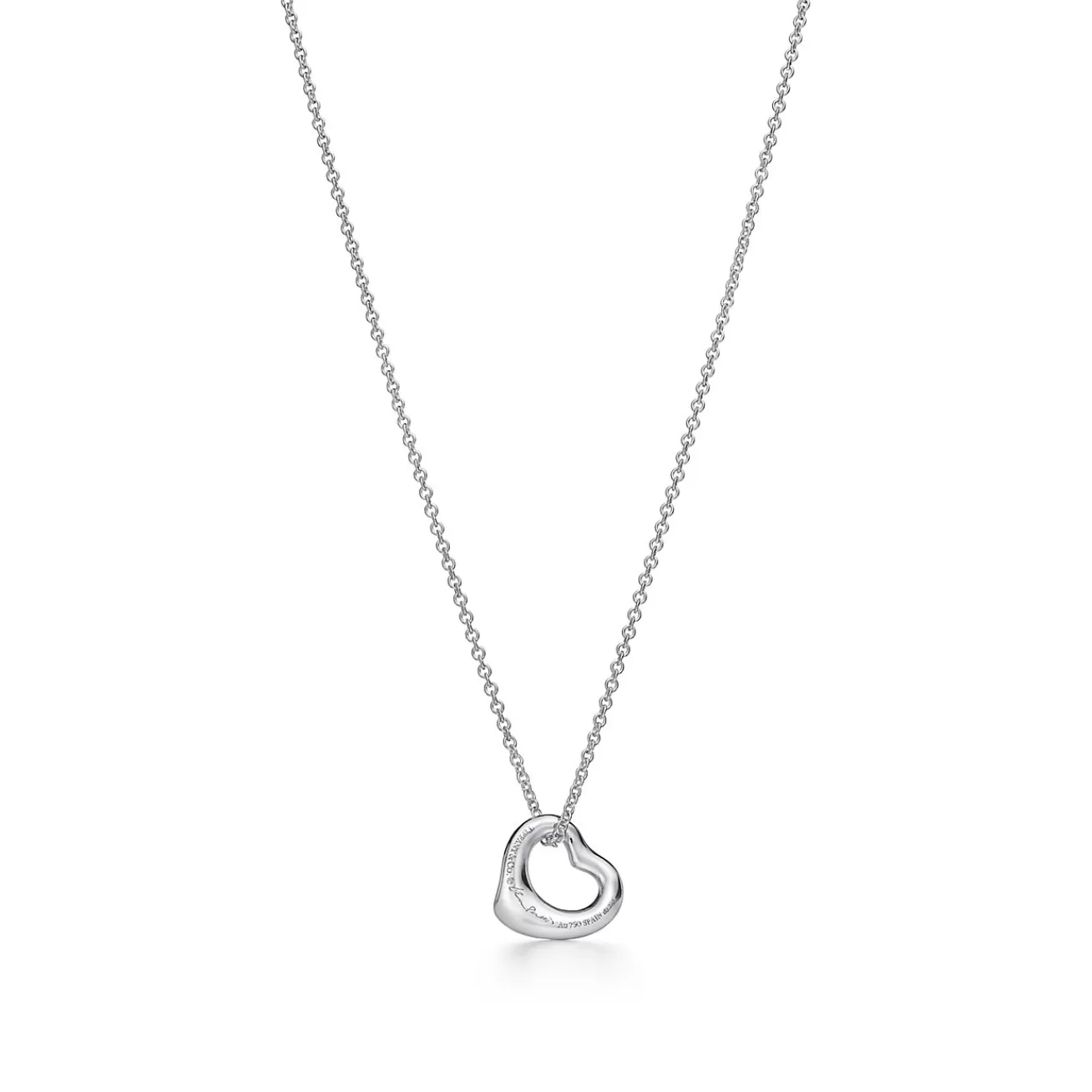 Tiffany & Co. Elsa Peretti® Open Heart Pendant in Platinum with Diamonds | ^ Necklaces & Pendants | New Jewelry