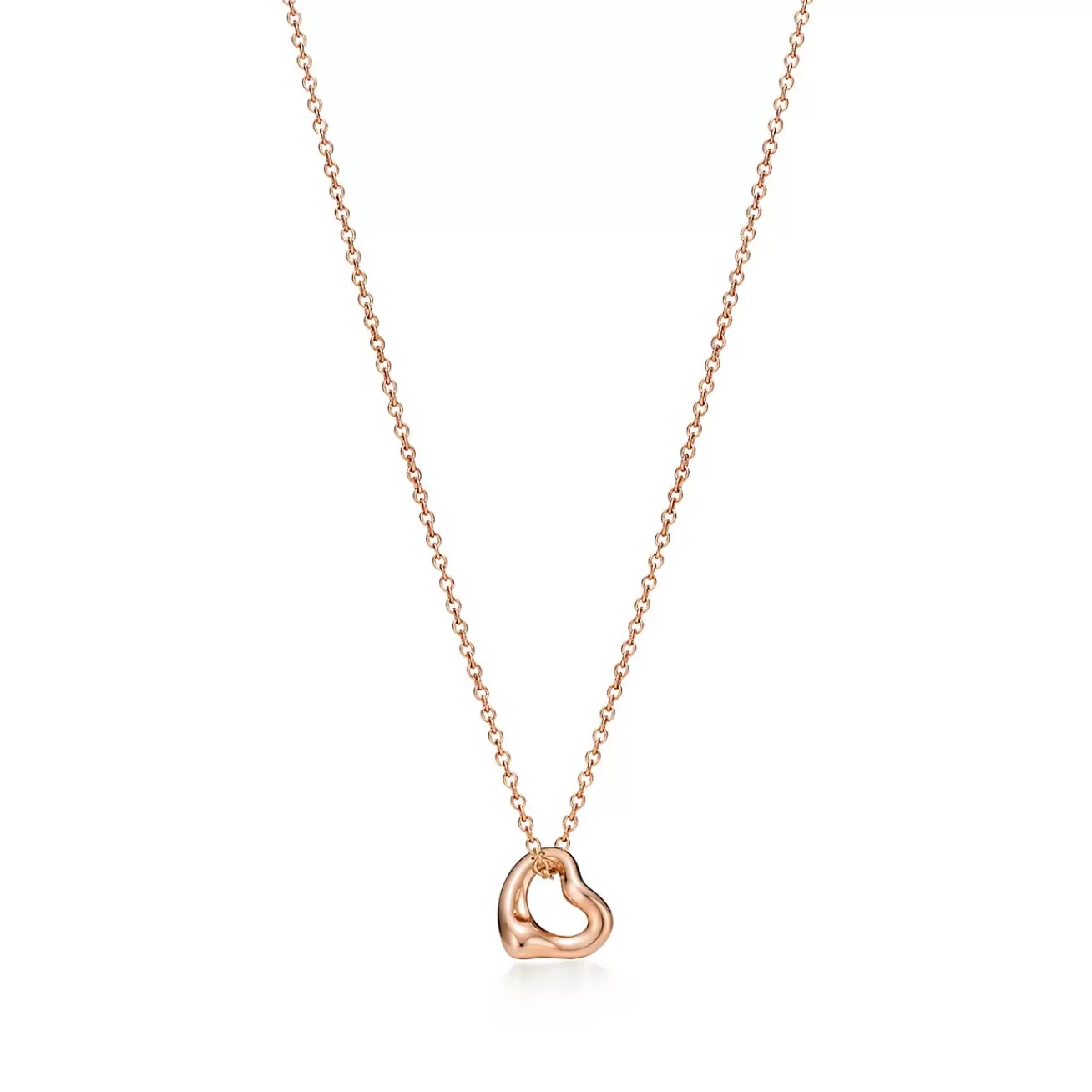 Tiffany & Co. Elsa Peretti® Open Heart Pendant in Rose Gold, 7 mm | ^ Necklaces & Pendants | Rose Gold Jewelry