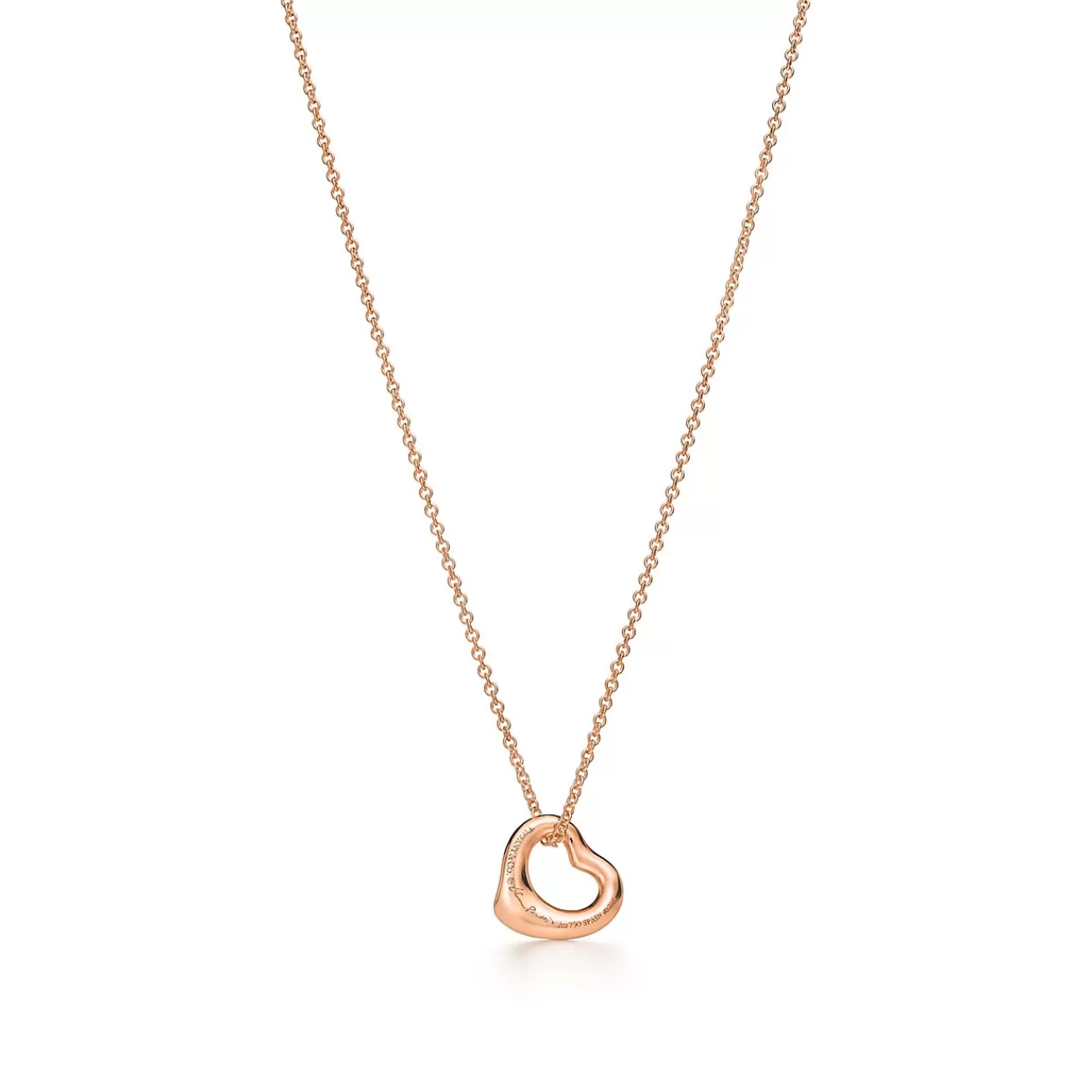 Tiffany & Co. Elsa Peretti® Open Heart Pendant in Rose Gold with Diamonds | ^ Necklaces & Pendants | New Jewelry