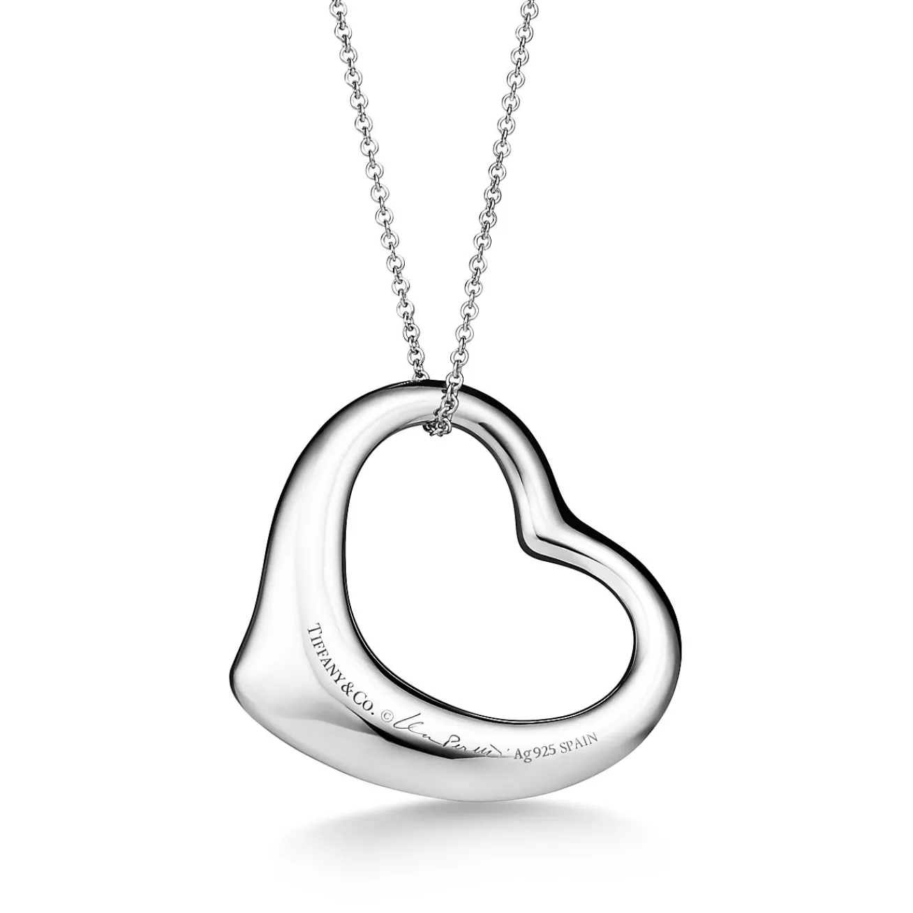 Tiffany & Co. Elsa Peretti® Open Heart Pendant in Sterling Silver | ^ Necklaces & Pendants | New Jewelry