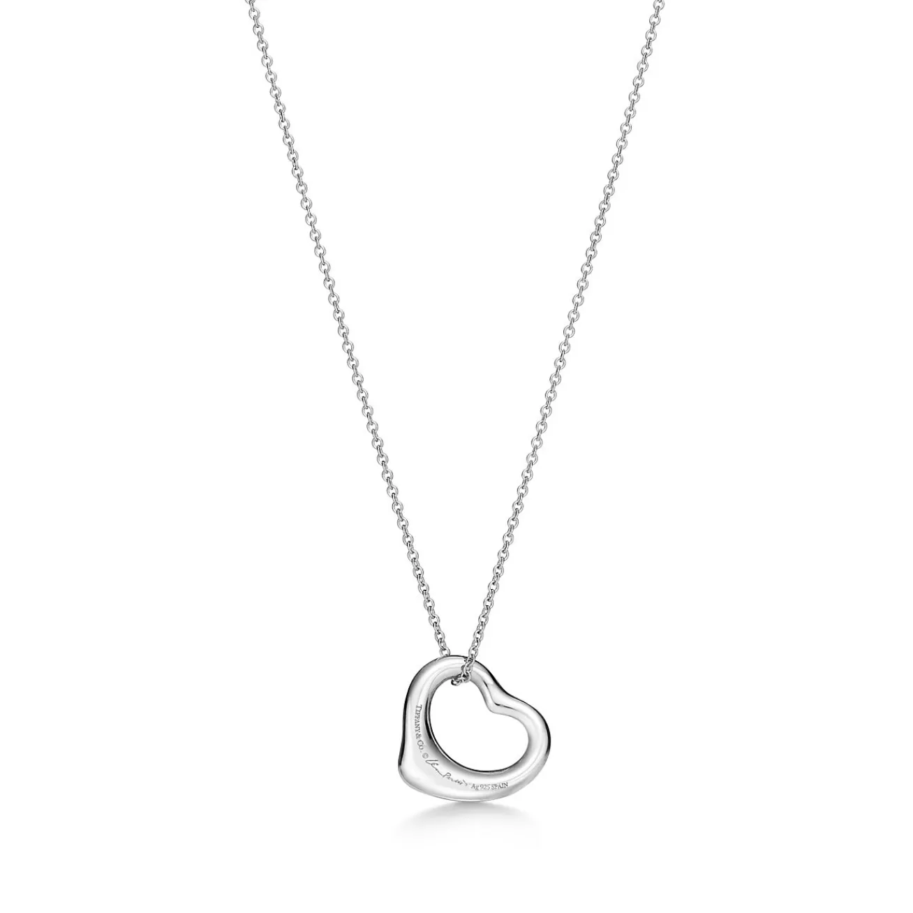 Tiffany & Co. Elsa Peretti® Open Heart pendant in sterling silver with diamonds. | ^ Necklaces & Pendants | Gifts for Her