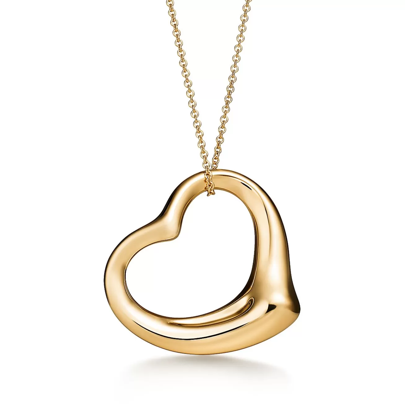 Tiffany & Co. Elsa Peretti® Open Heart Pendant in Yellow Gold | ^ Necklaces & Pendants | New Jewelry