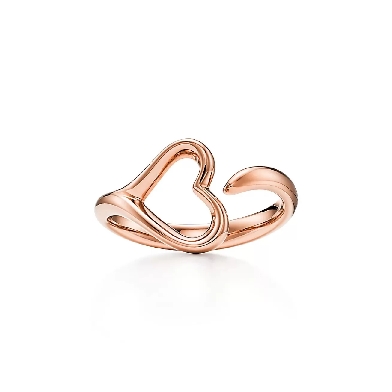 Tiffany & Co. Elsa Peretti® Open Heart ring in 18k rose gold, small. | ^ Rings | Rose Gold Jewelry